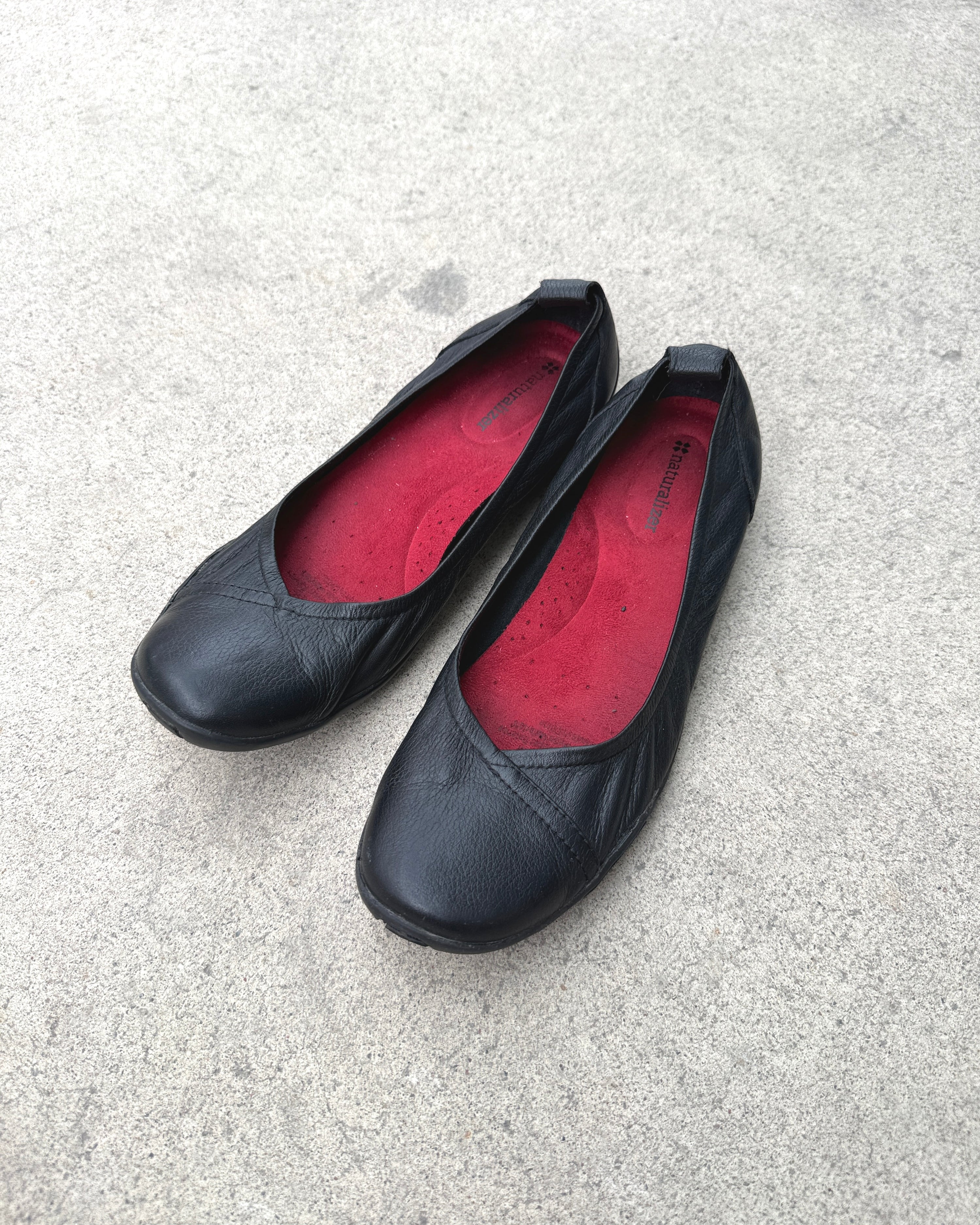 leather ballerina shoes