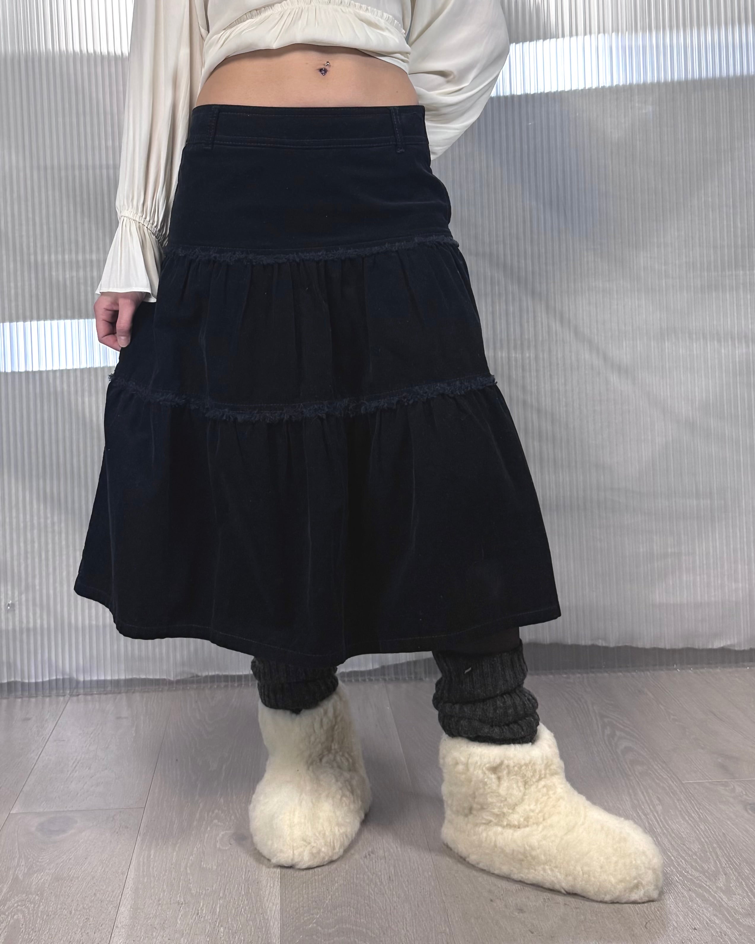 ESPRIT cord boho midi skirt