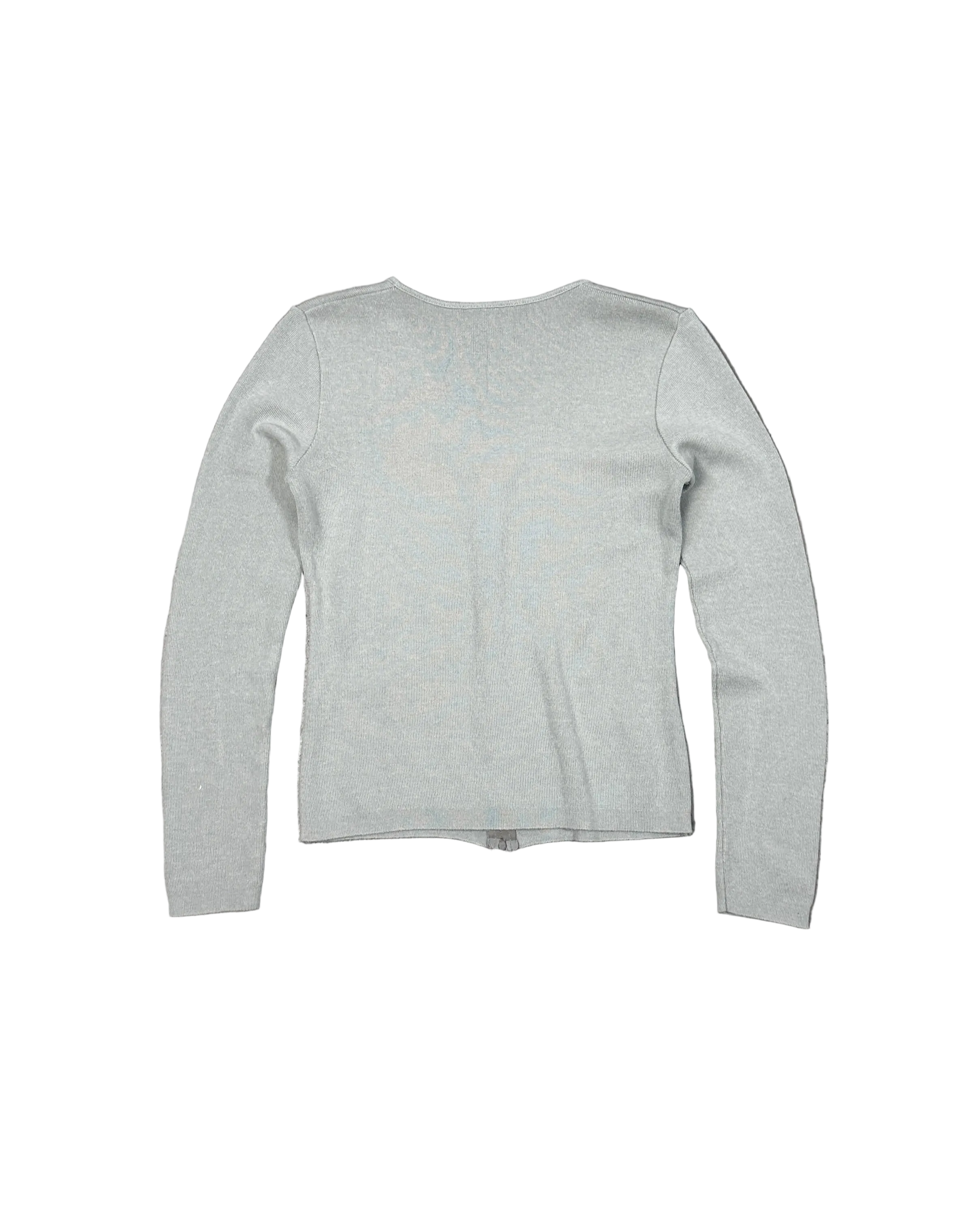 clean fine knit 2-way zip cotton cardigan