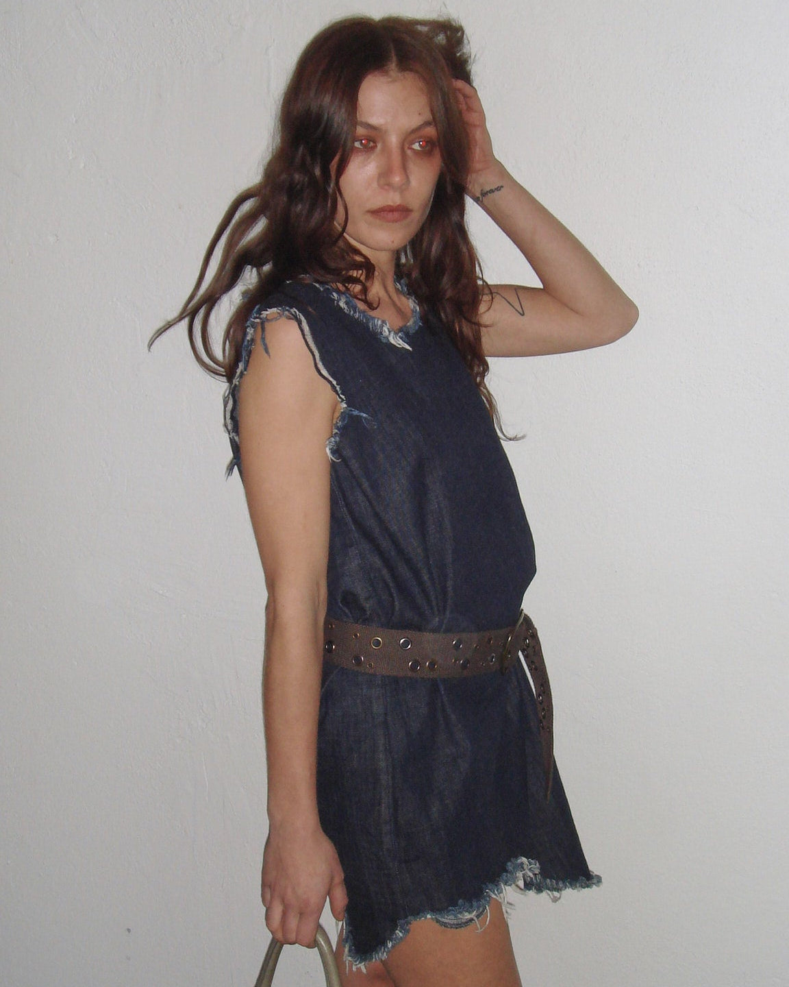 Marques'Almeida distressed denim mini dress