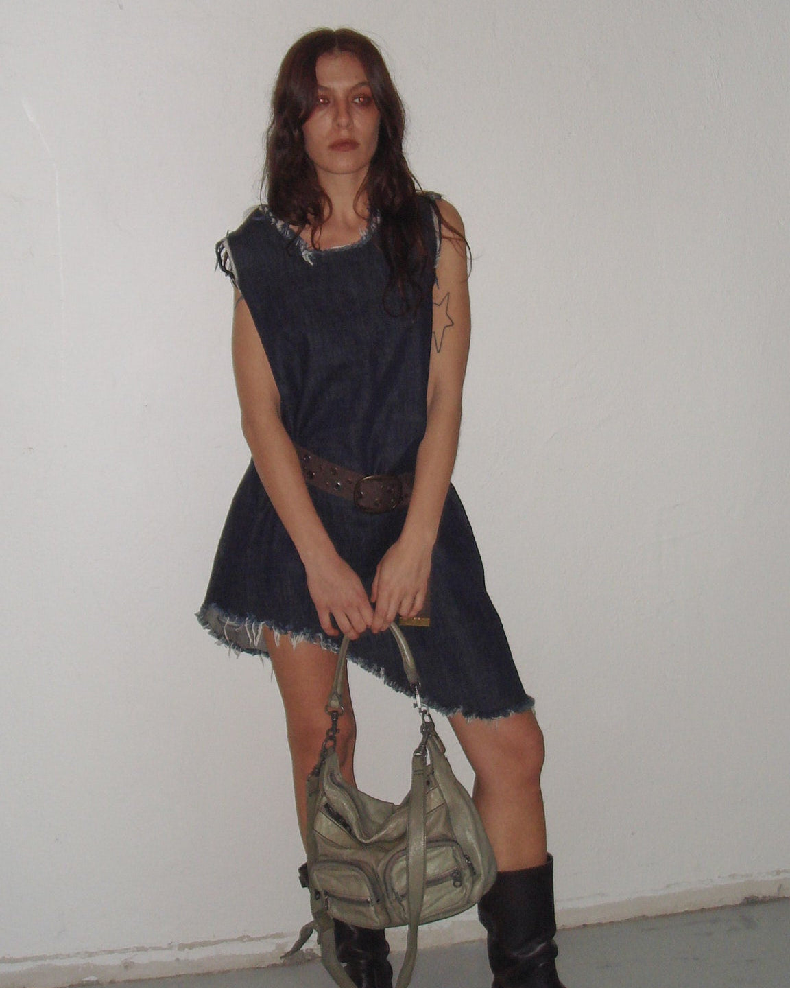 Marques'Almeida distressed denim mini dress