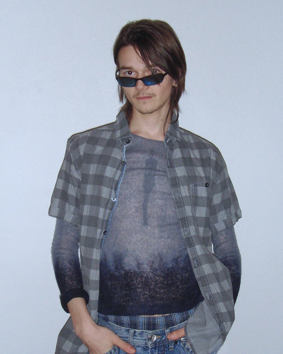 reflective blue lens sunglasses