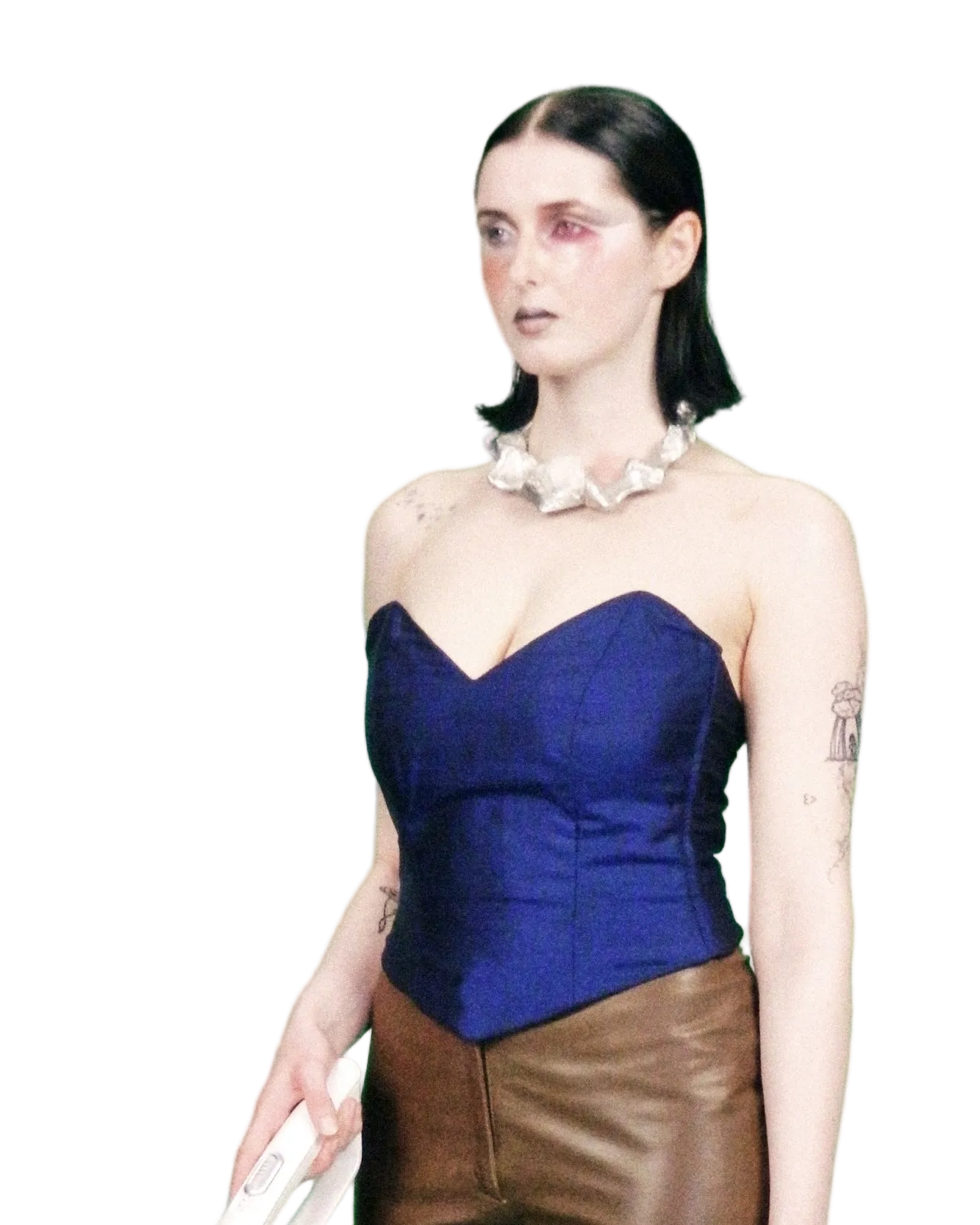 pointy bust silk clean corset