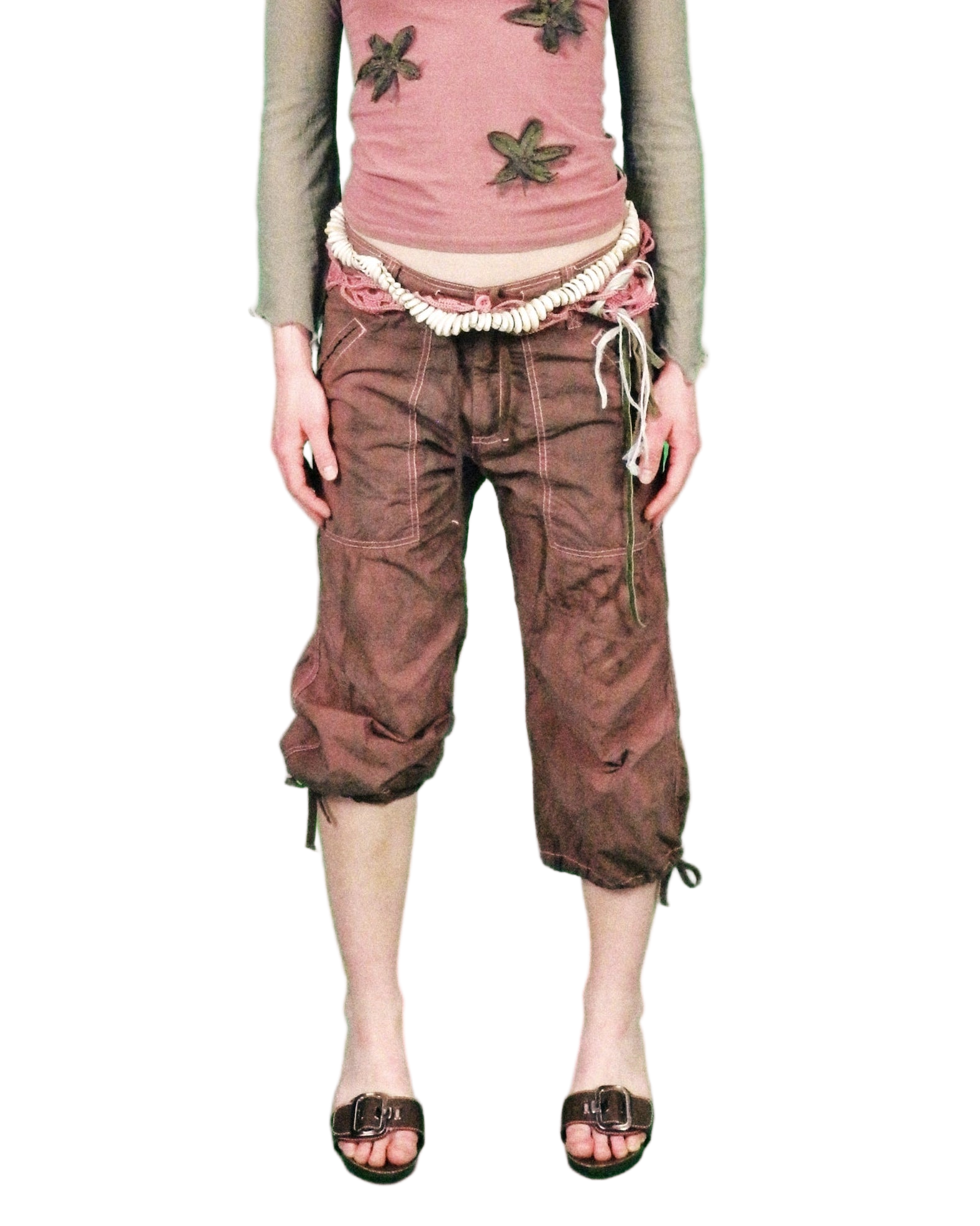 RE-MADE cotton capri cargo trousers