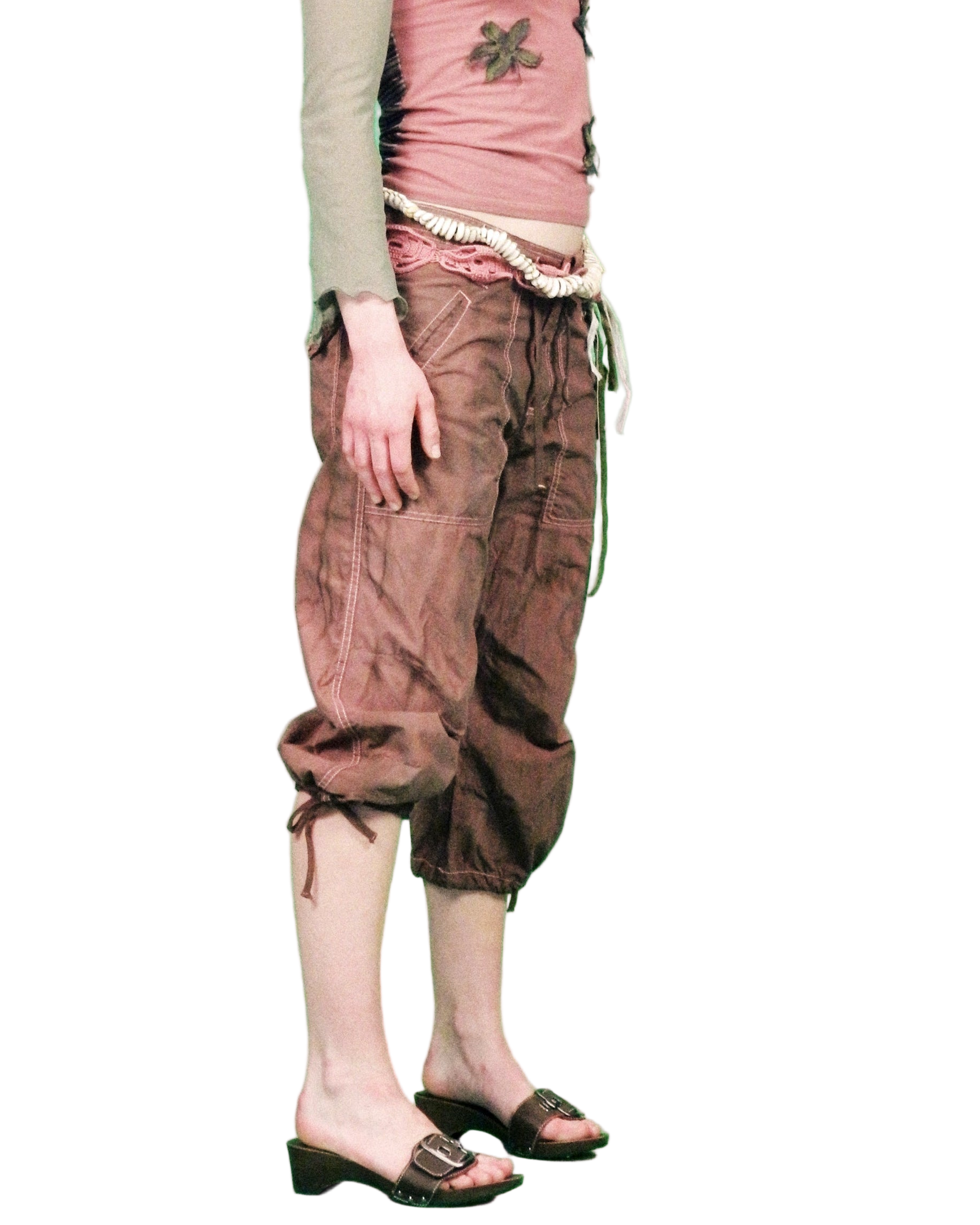 RE-MADE cotton capri cargo trousers