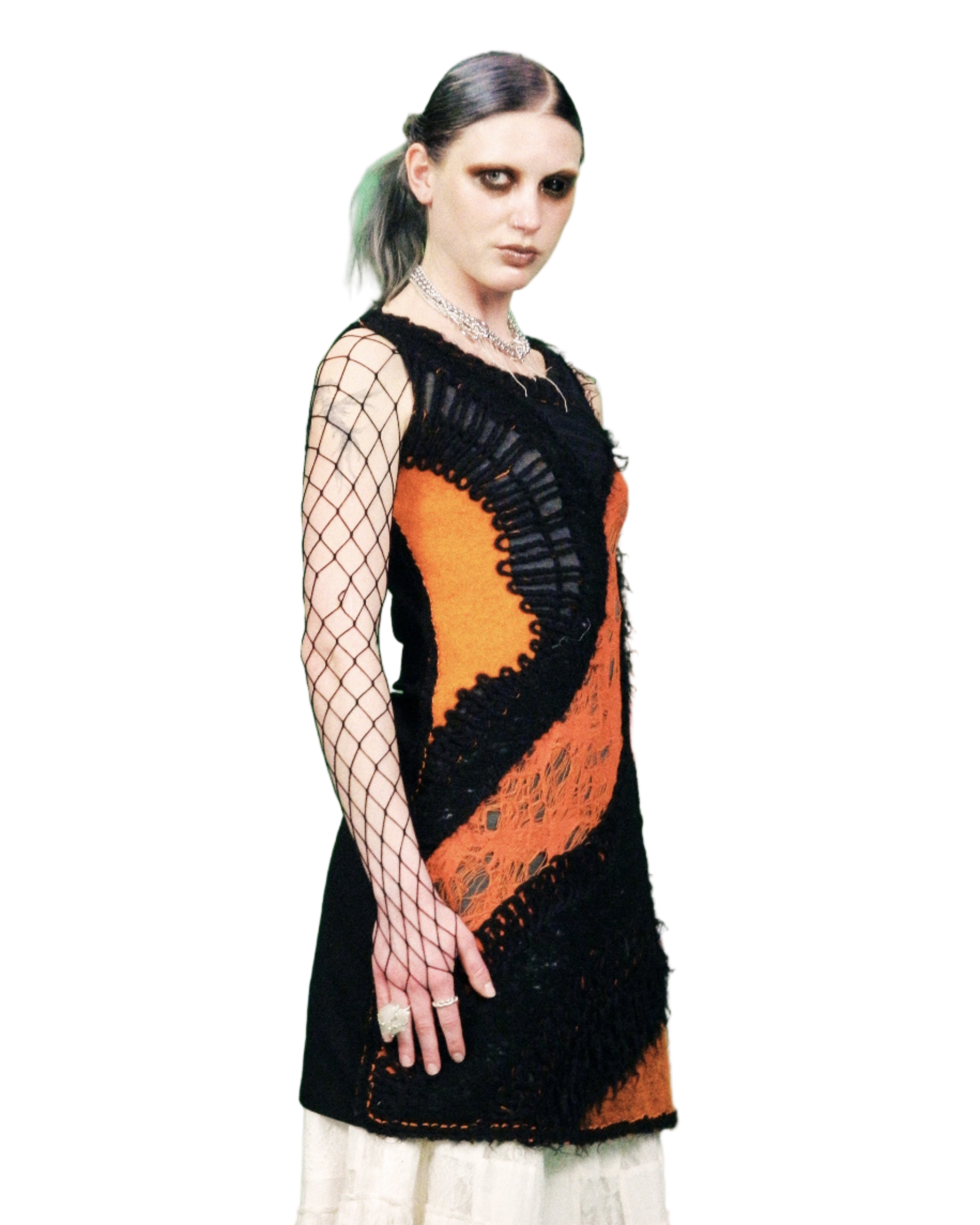 SAVE THE QUEEN messy pattern mini dress