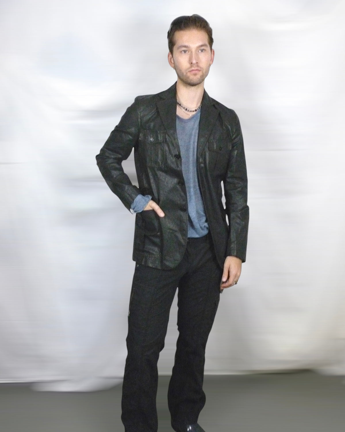 waxed cotton light safari jacket