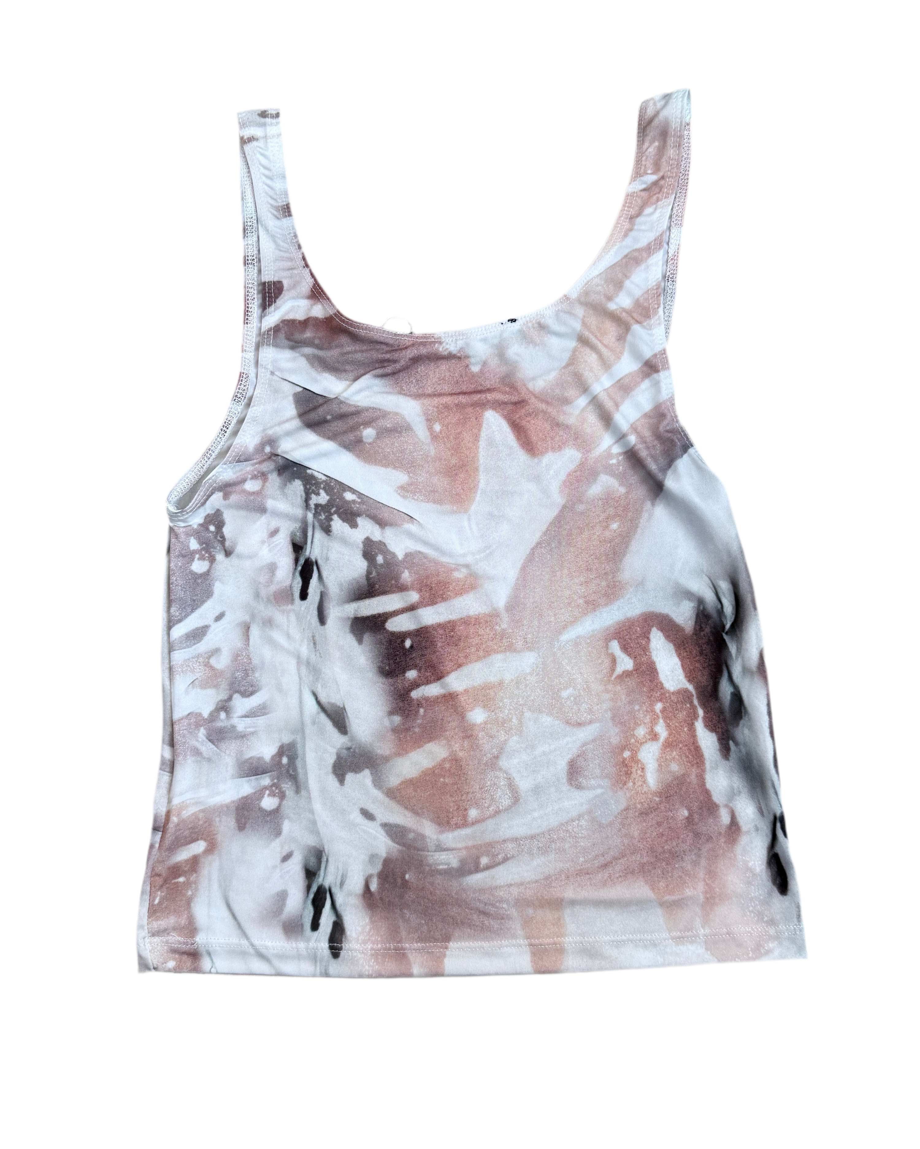 jaded london wet look printed tank top