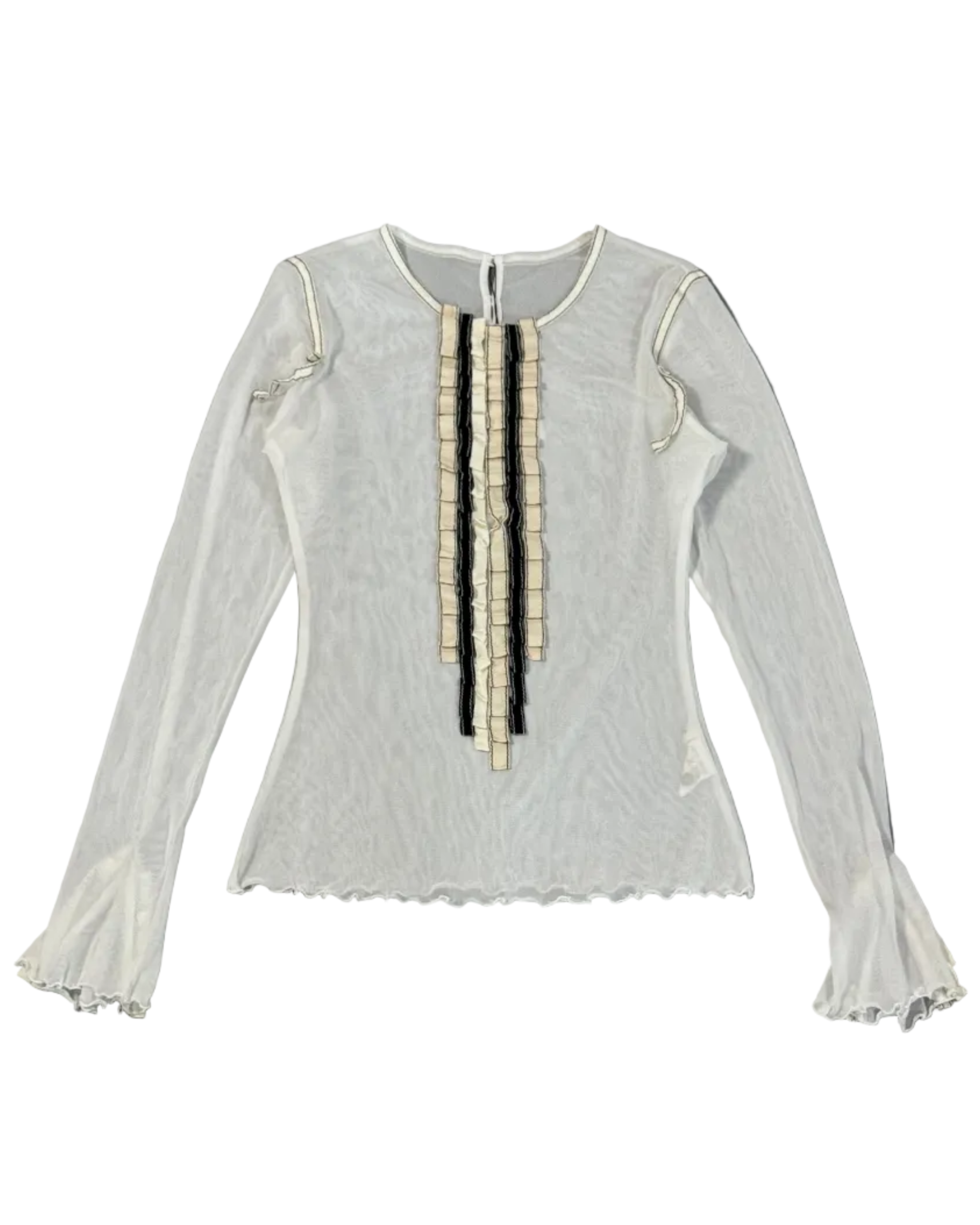 Hiroko Koshino mesh long sleeve top