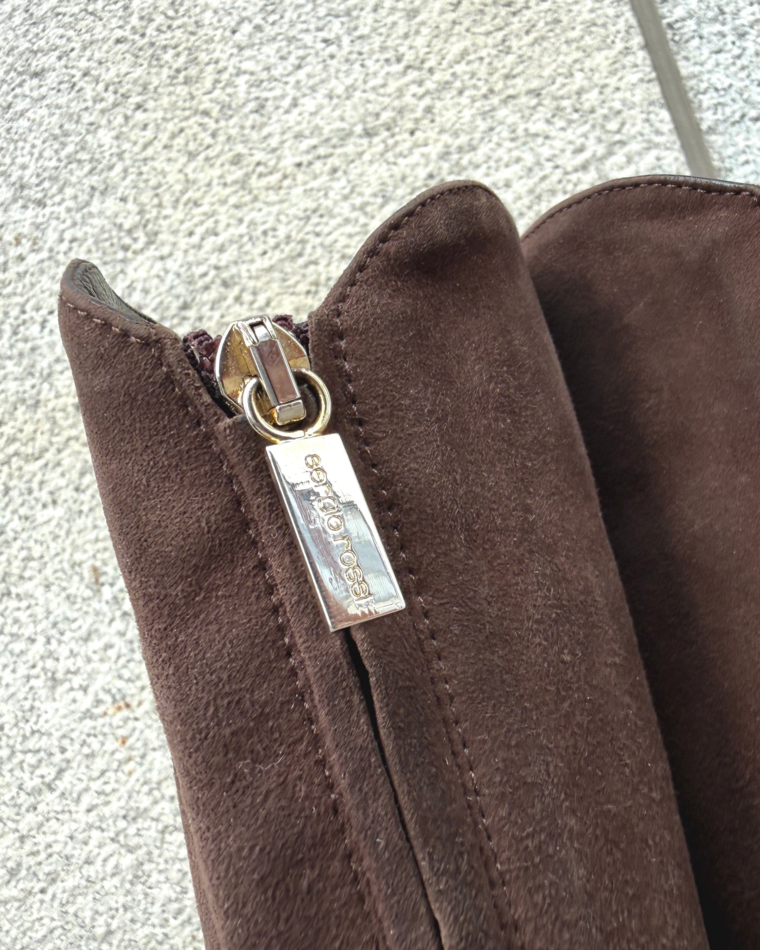 Sergio Rossi suede heeled boots