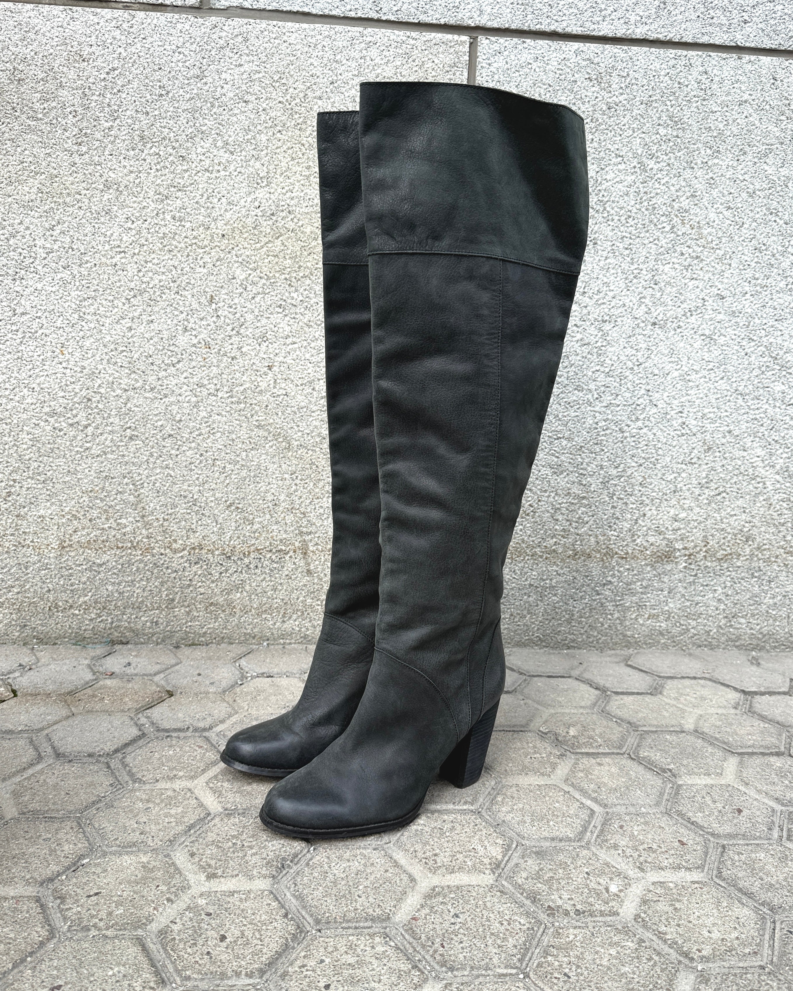 leather thigh high boots