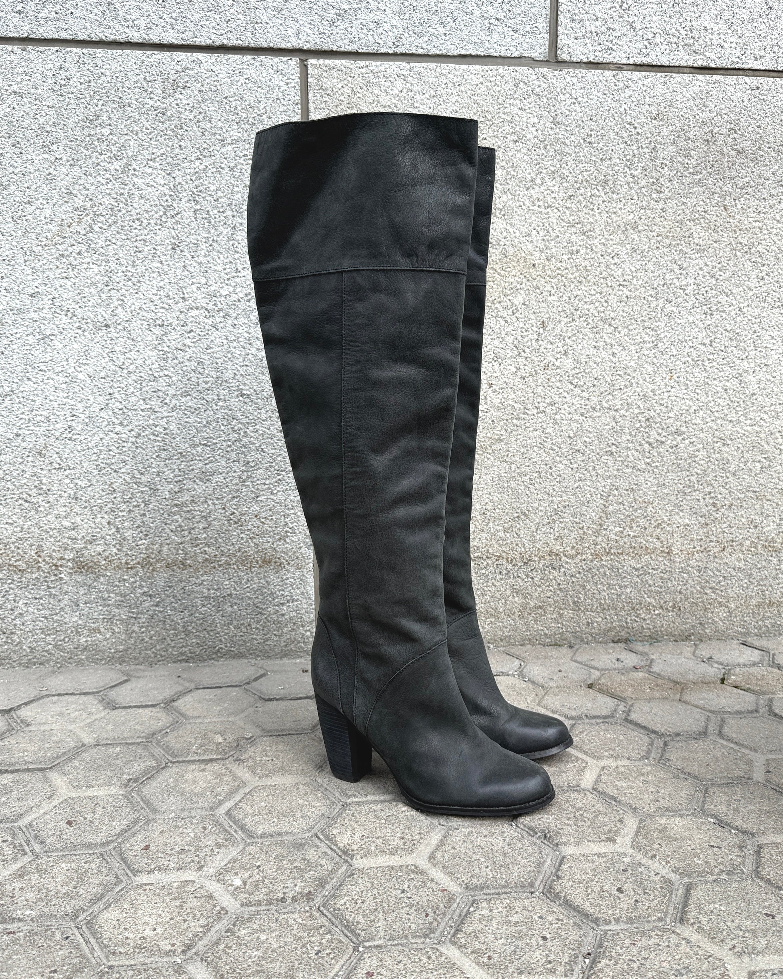 leather thigh high boots
