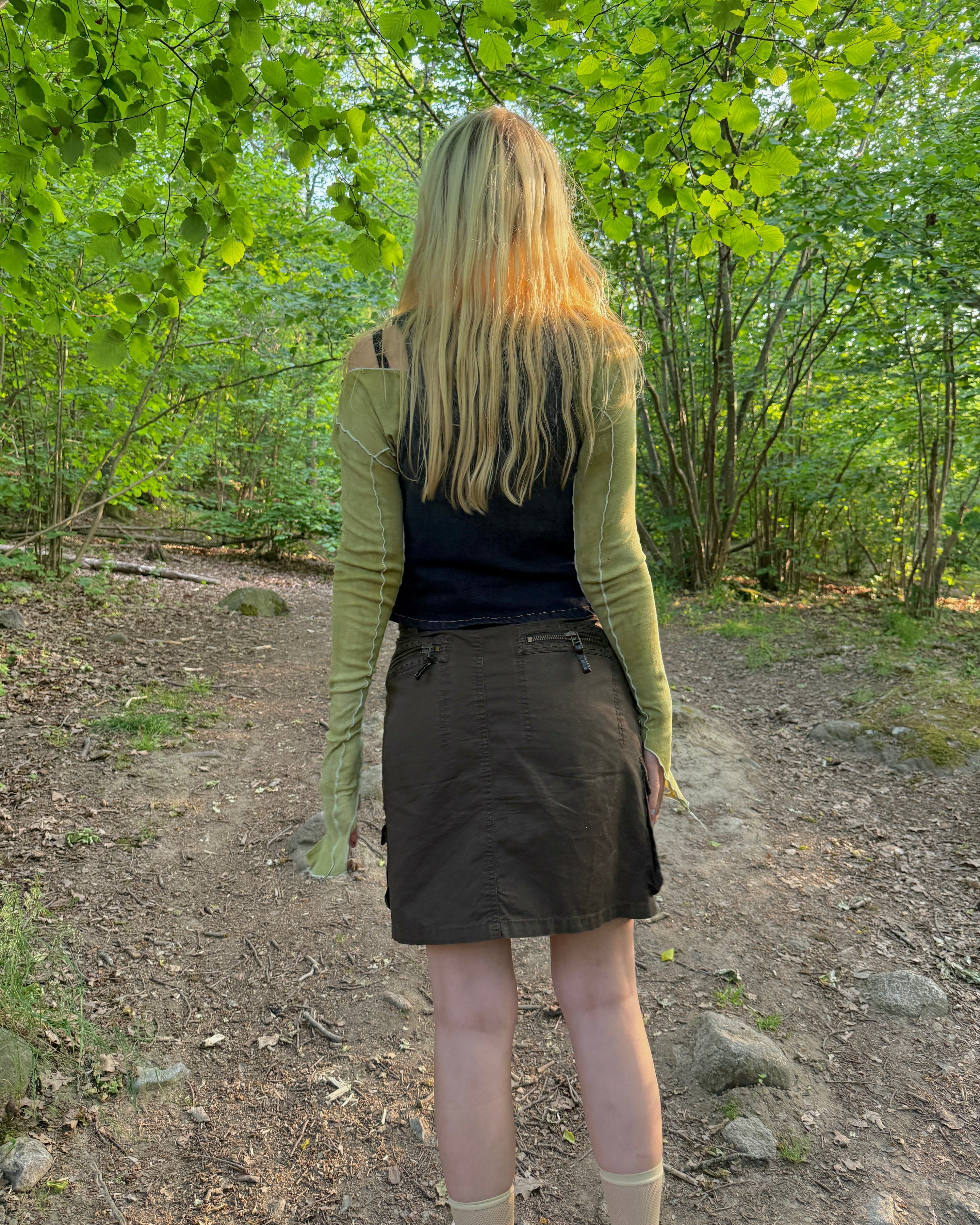 cargo pencil midi skirt w belt