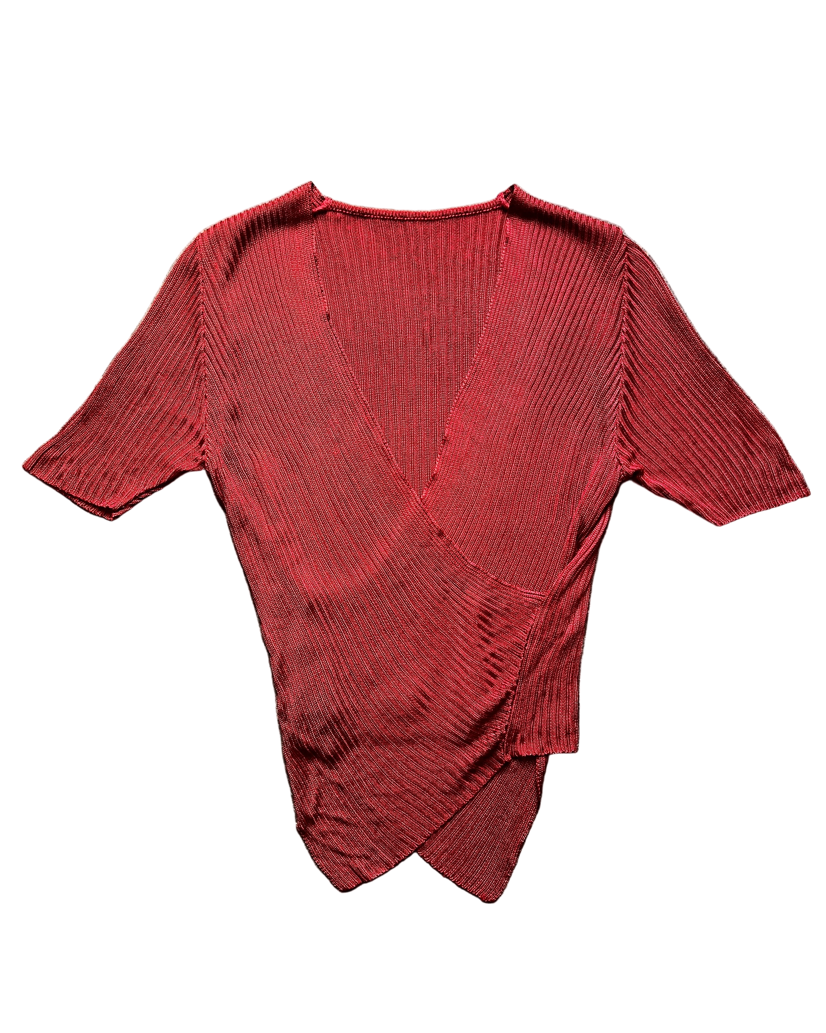 knitted wrap v neck top