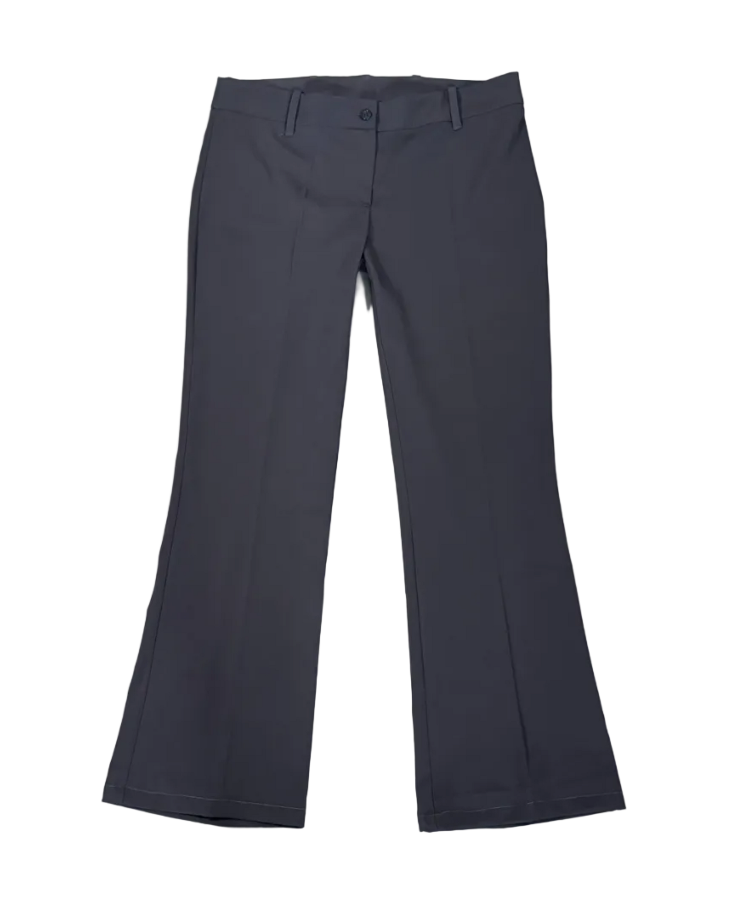 low waist pleat straight trousers