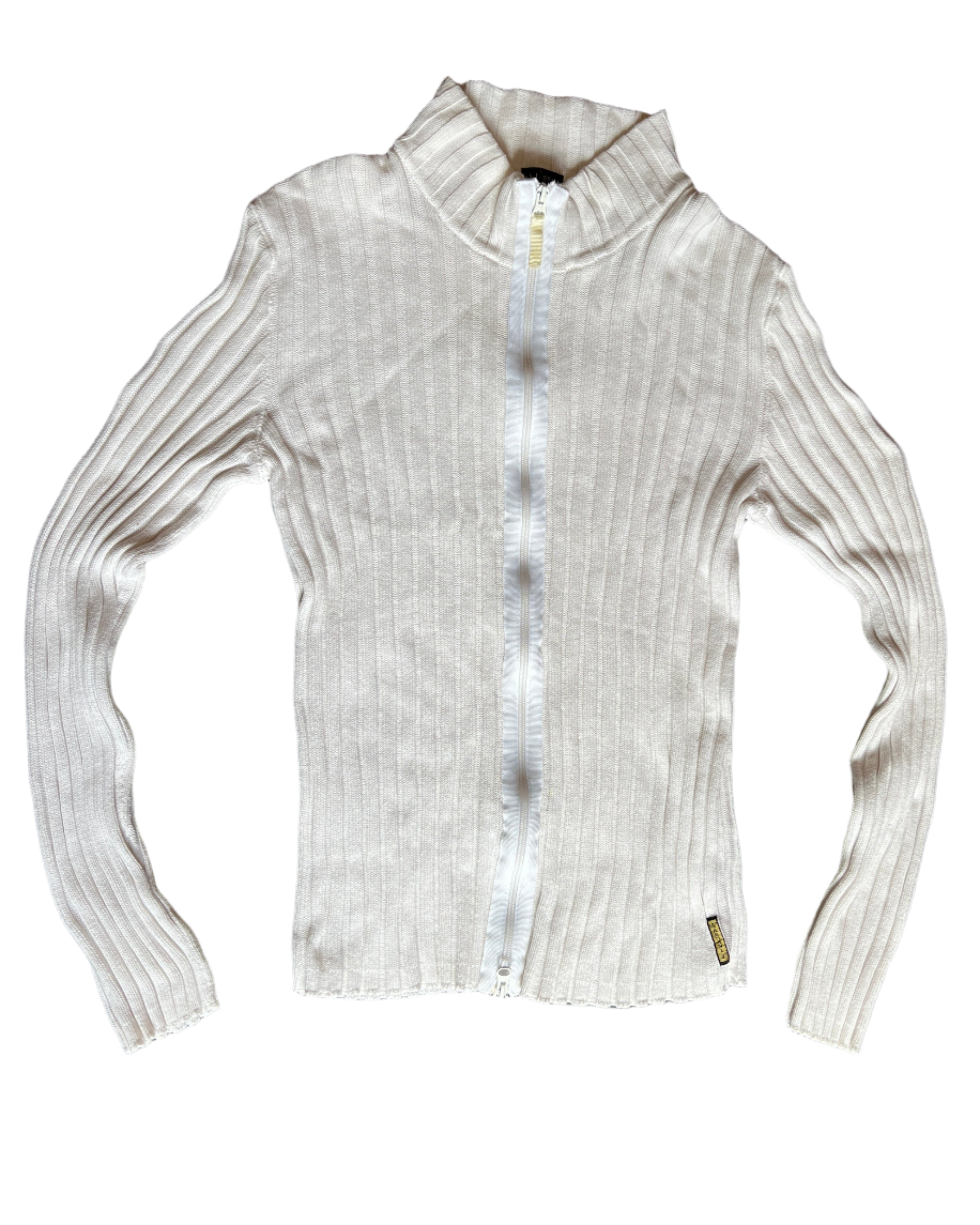 Armani ribbed cotton zip cardigan