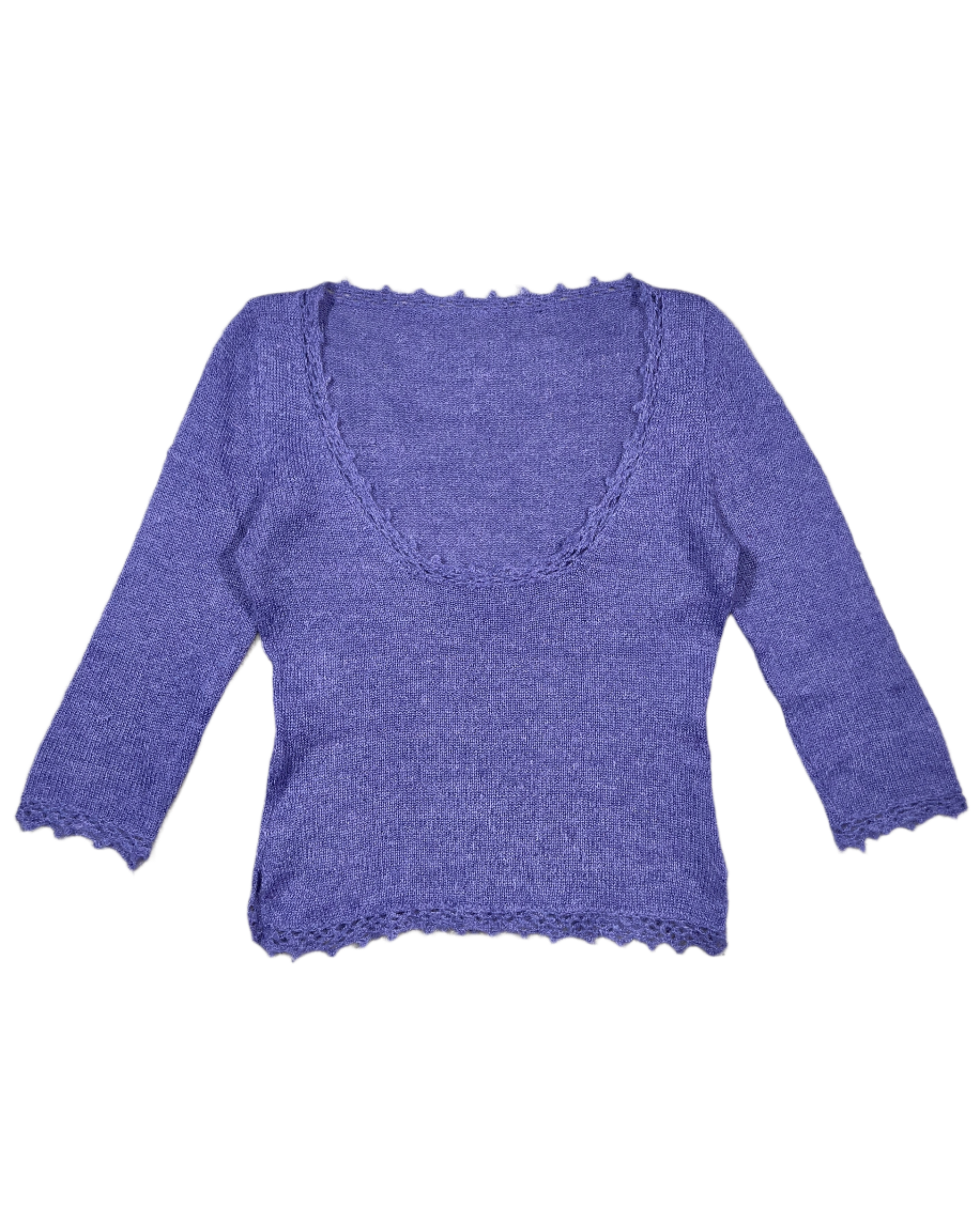 fine knit mohair 3/4 sleeve top