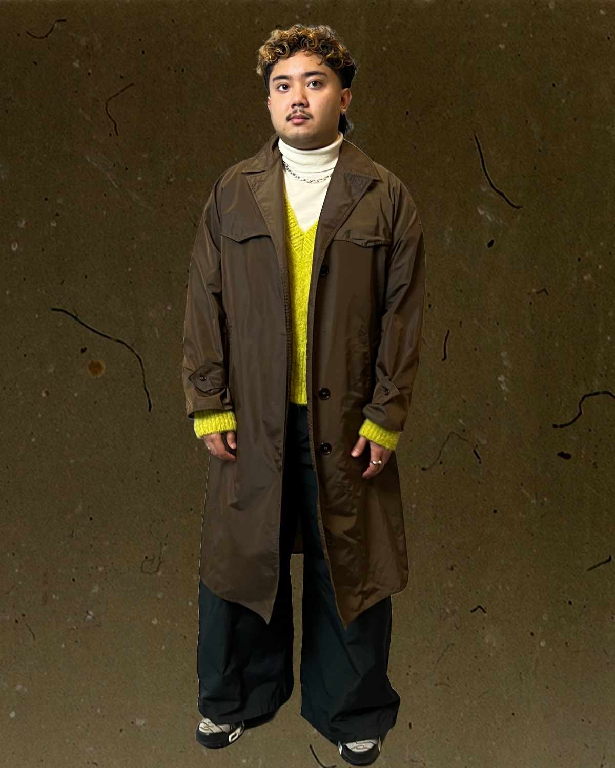 tech nylon trench coat