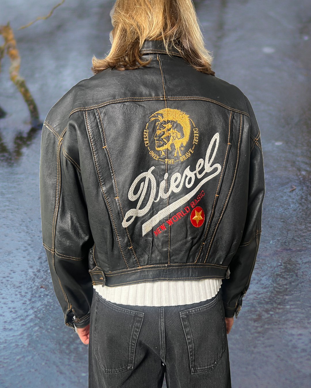 DIESEL oversized leather jacket