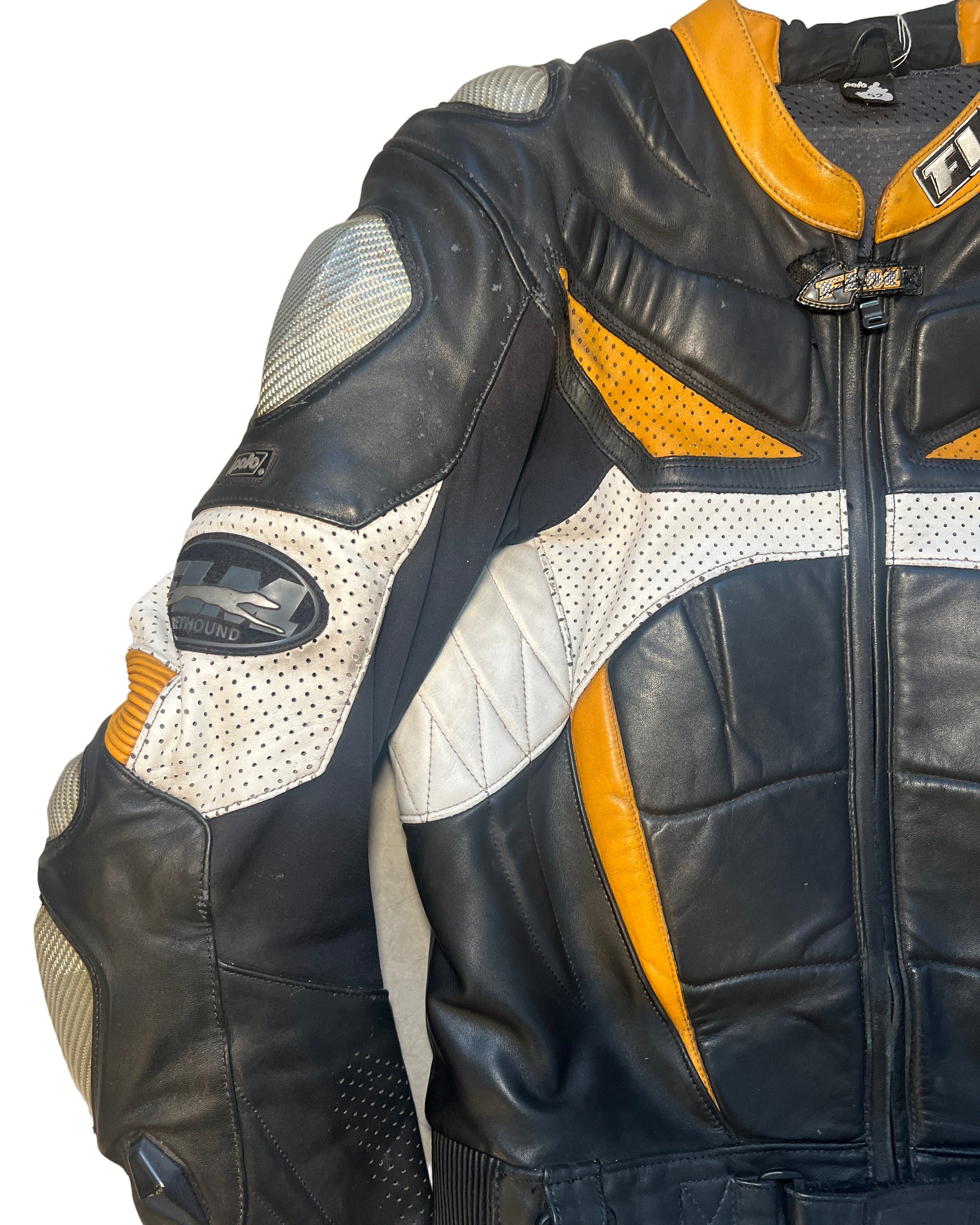 boxy mc racing leather jacket