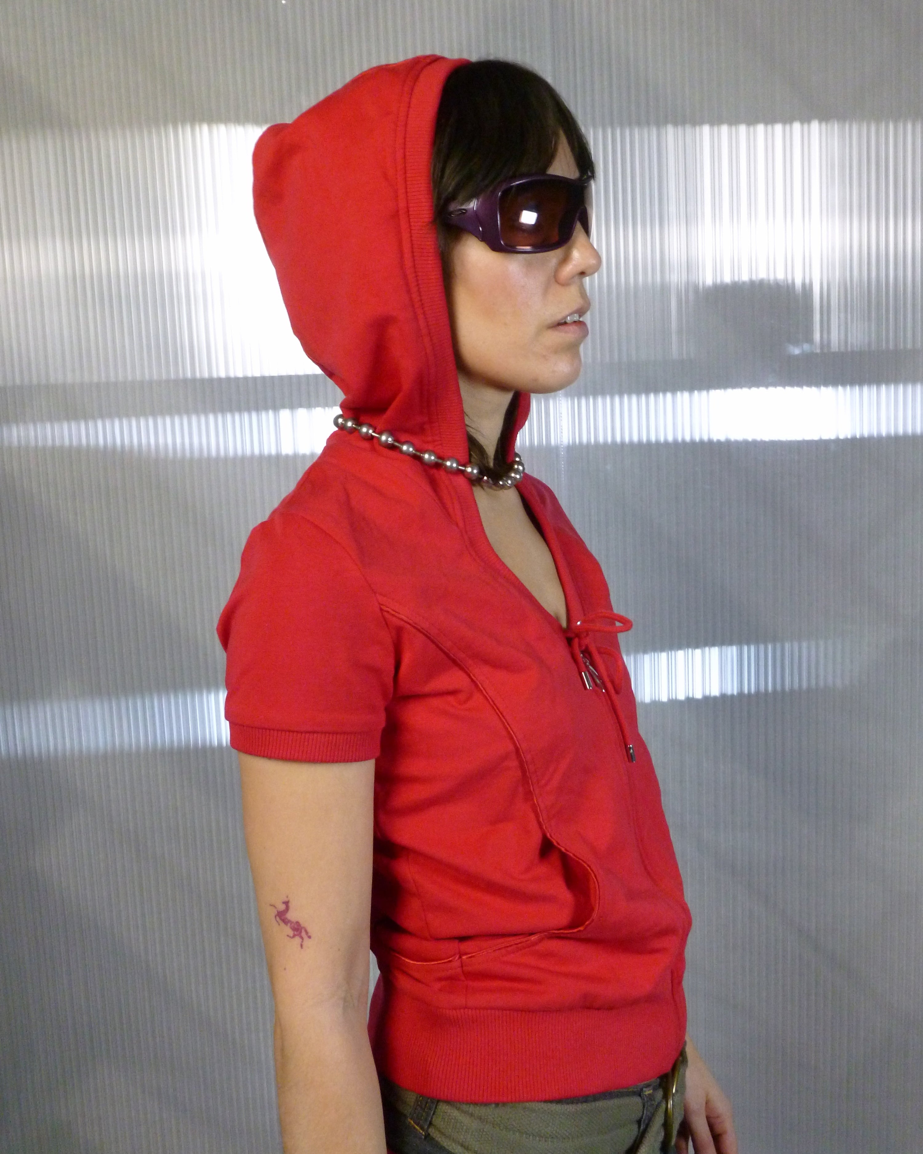 escada scooped short sleeve t-shirt hoodie