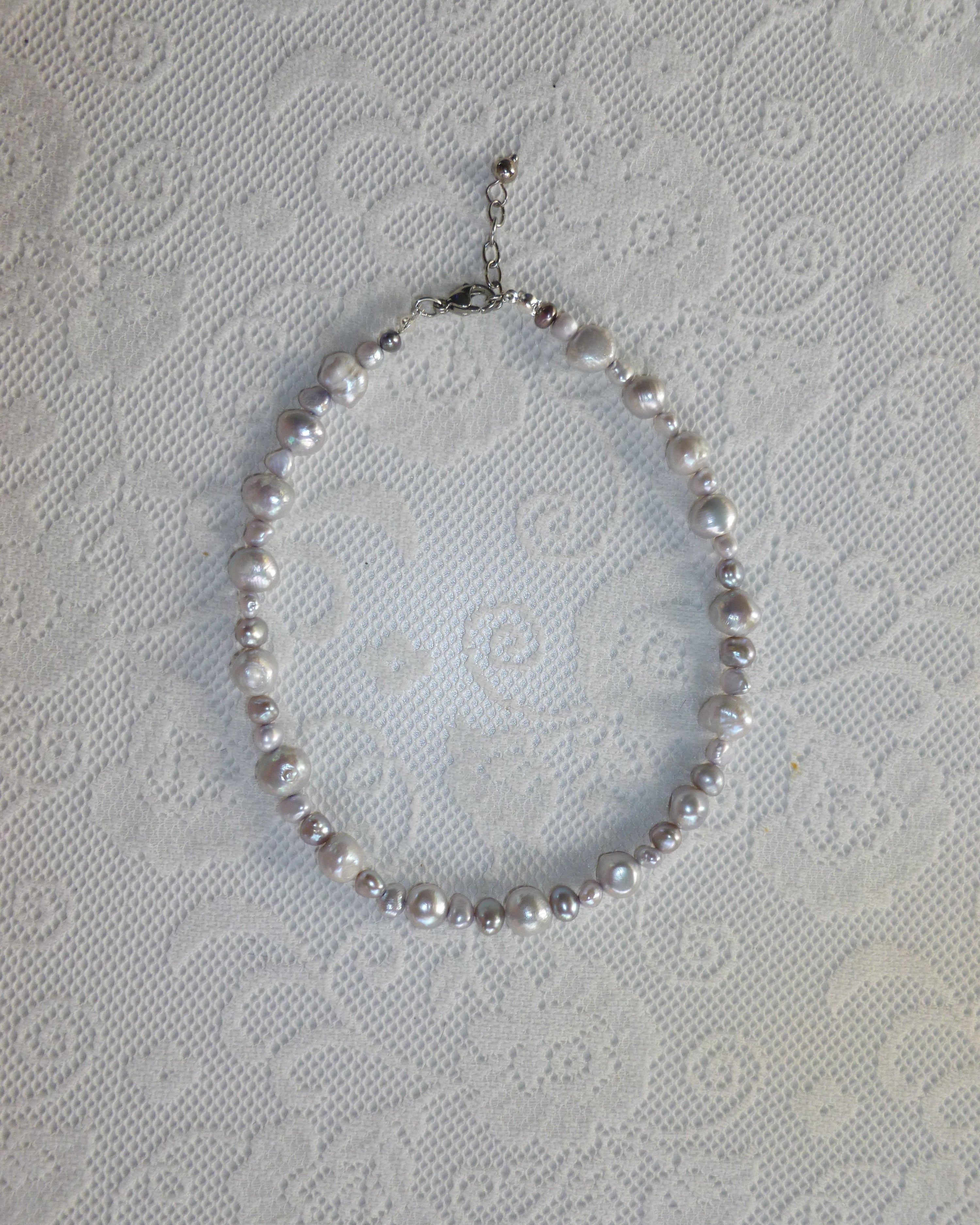 RE-MADE sweetwater iridescent small & big pearl necklace
