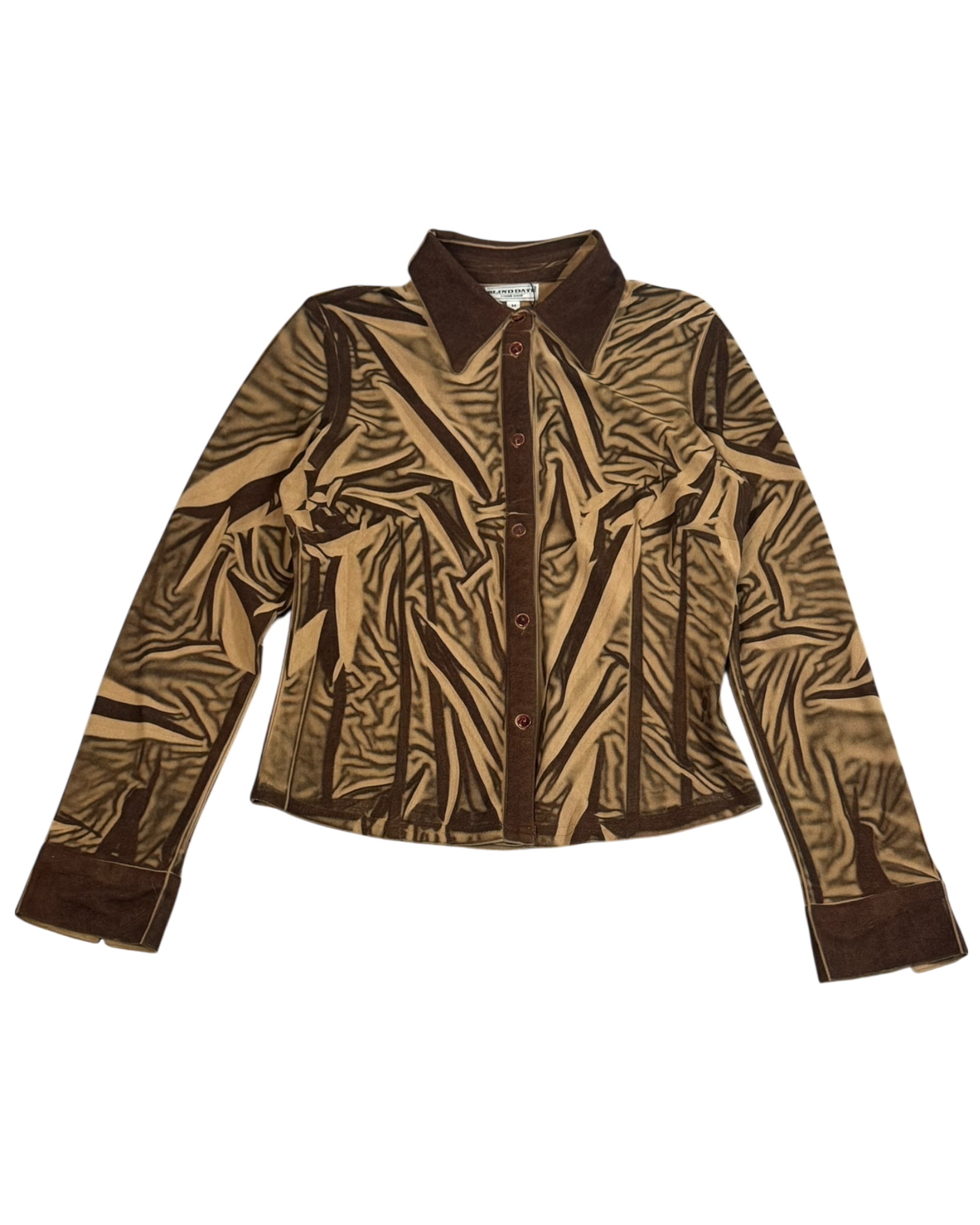 crinkle printed velvet fabric shirt