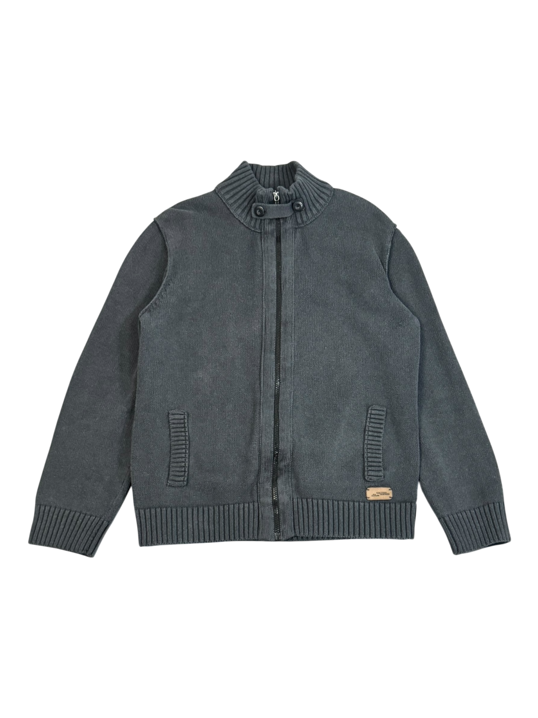 heavy cotton zip cardigan