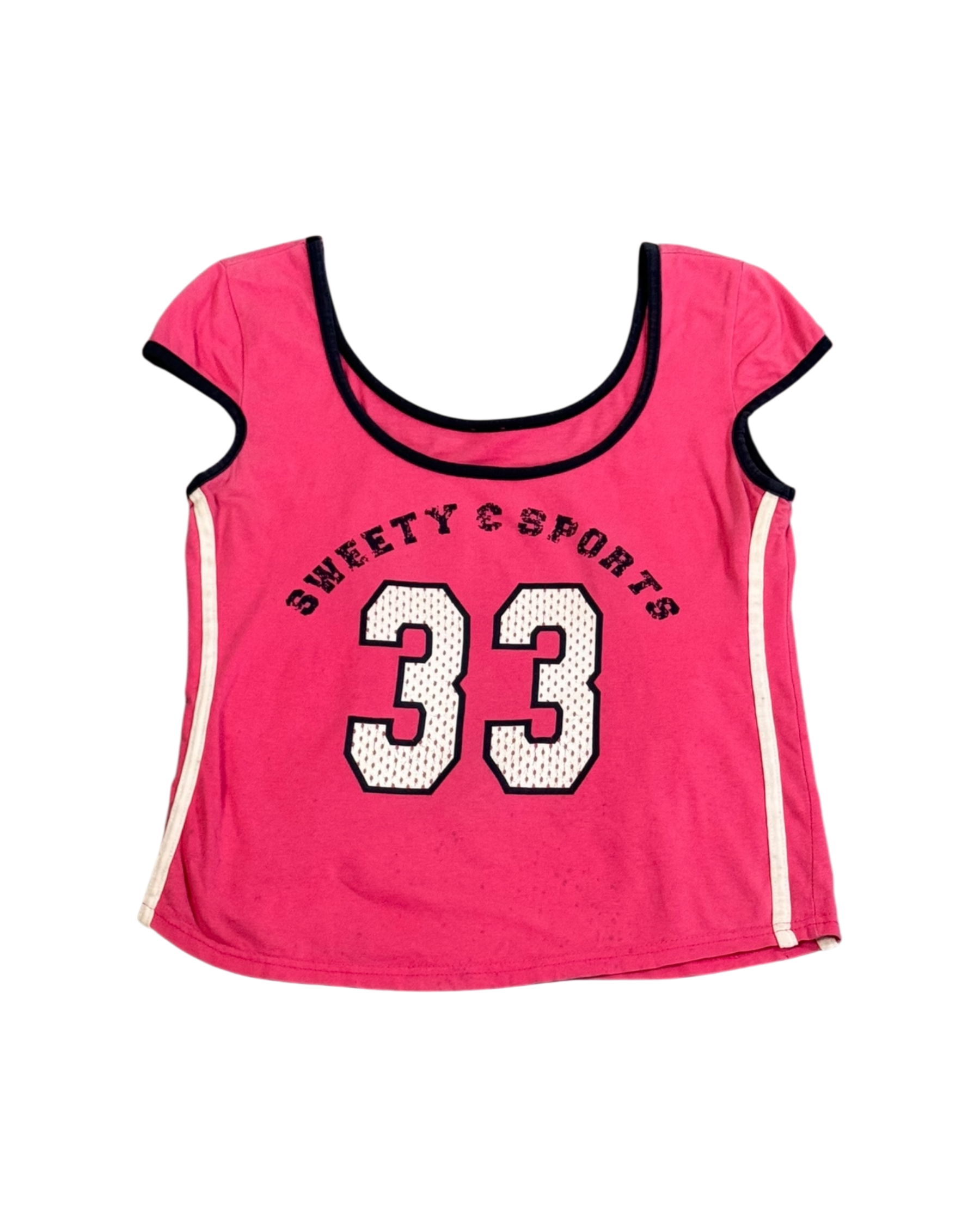varsity print 33 t-shirt w scooped neck