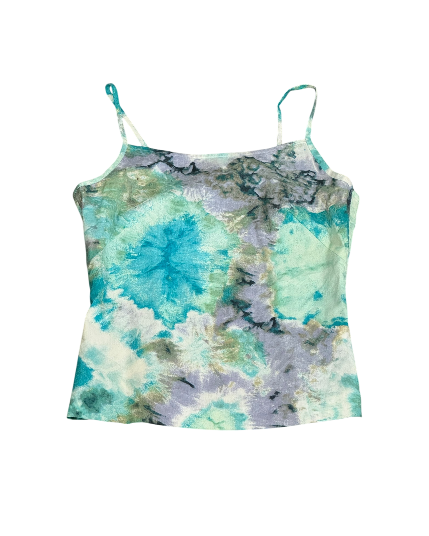 watercolour print bustier tank top
