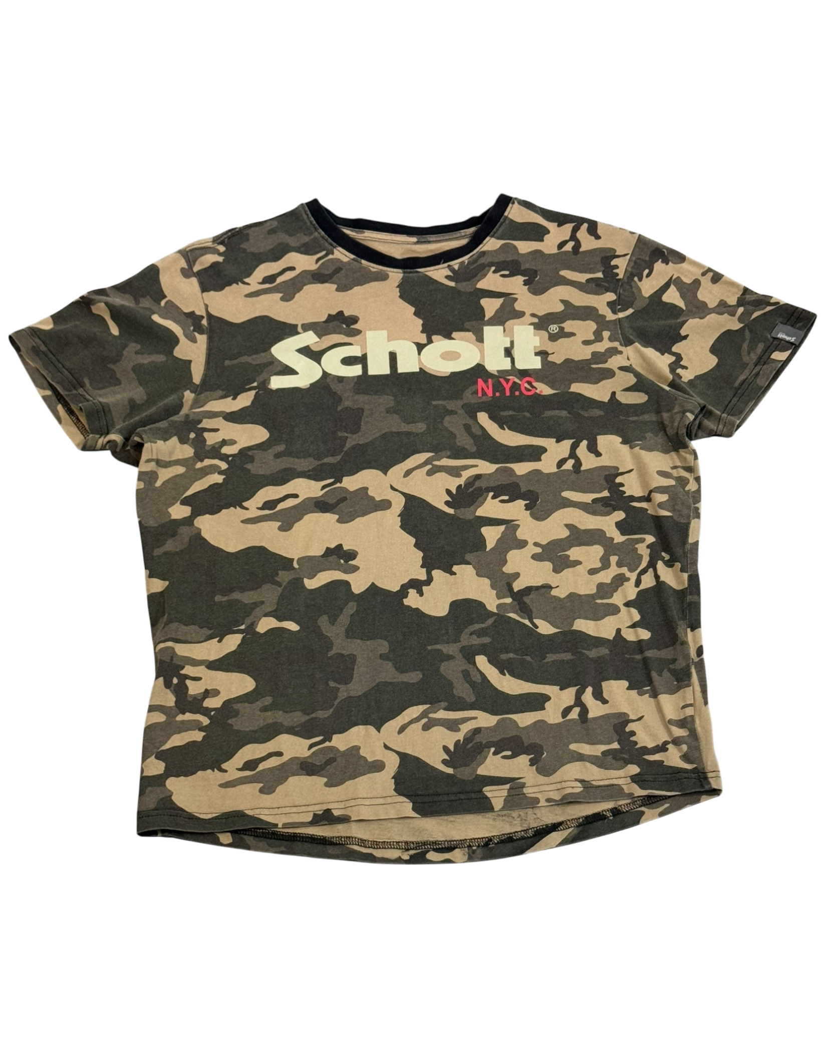 schott camo logo t-shirt