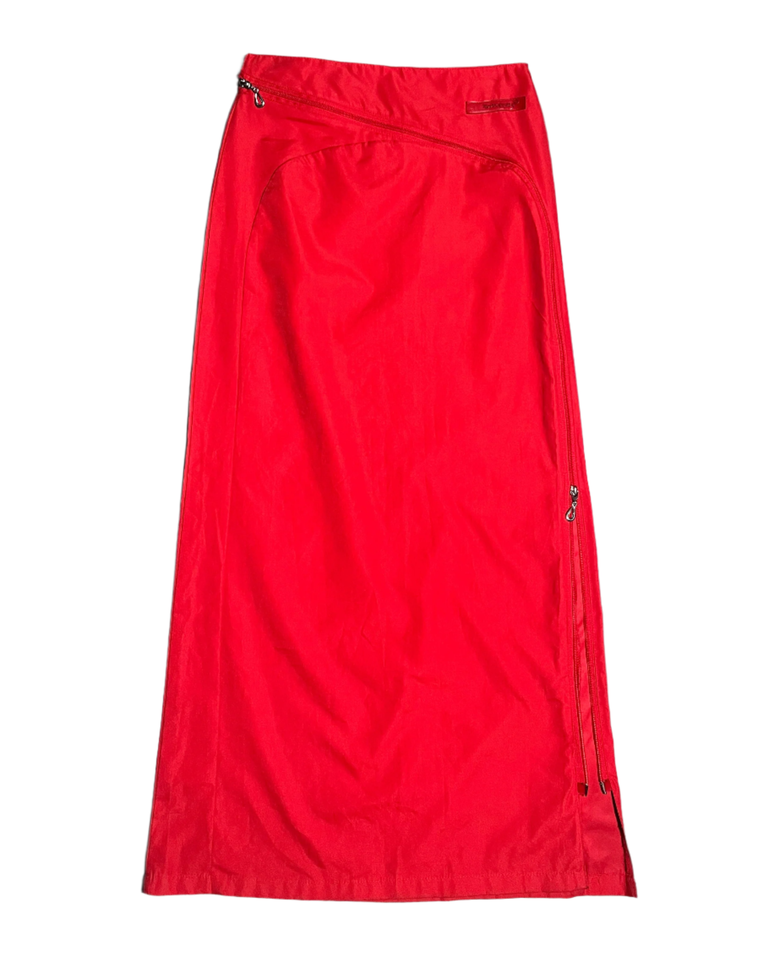 Punky Fish maxi skirt w curved zipper