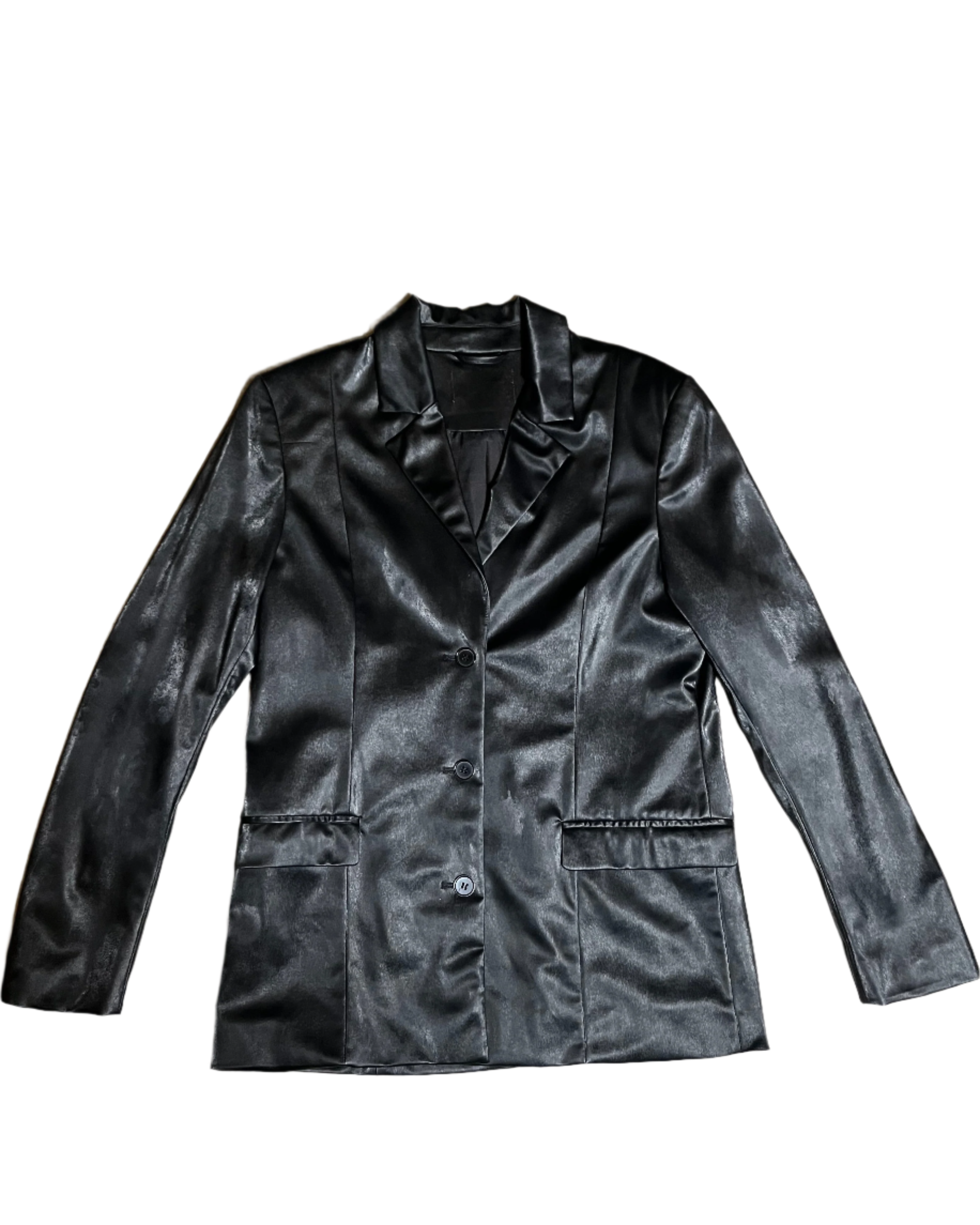 shiny pu blazer