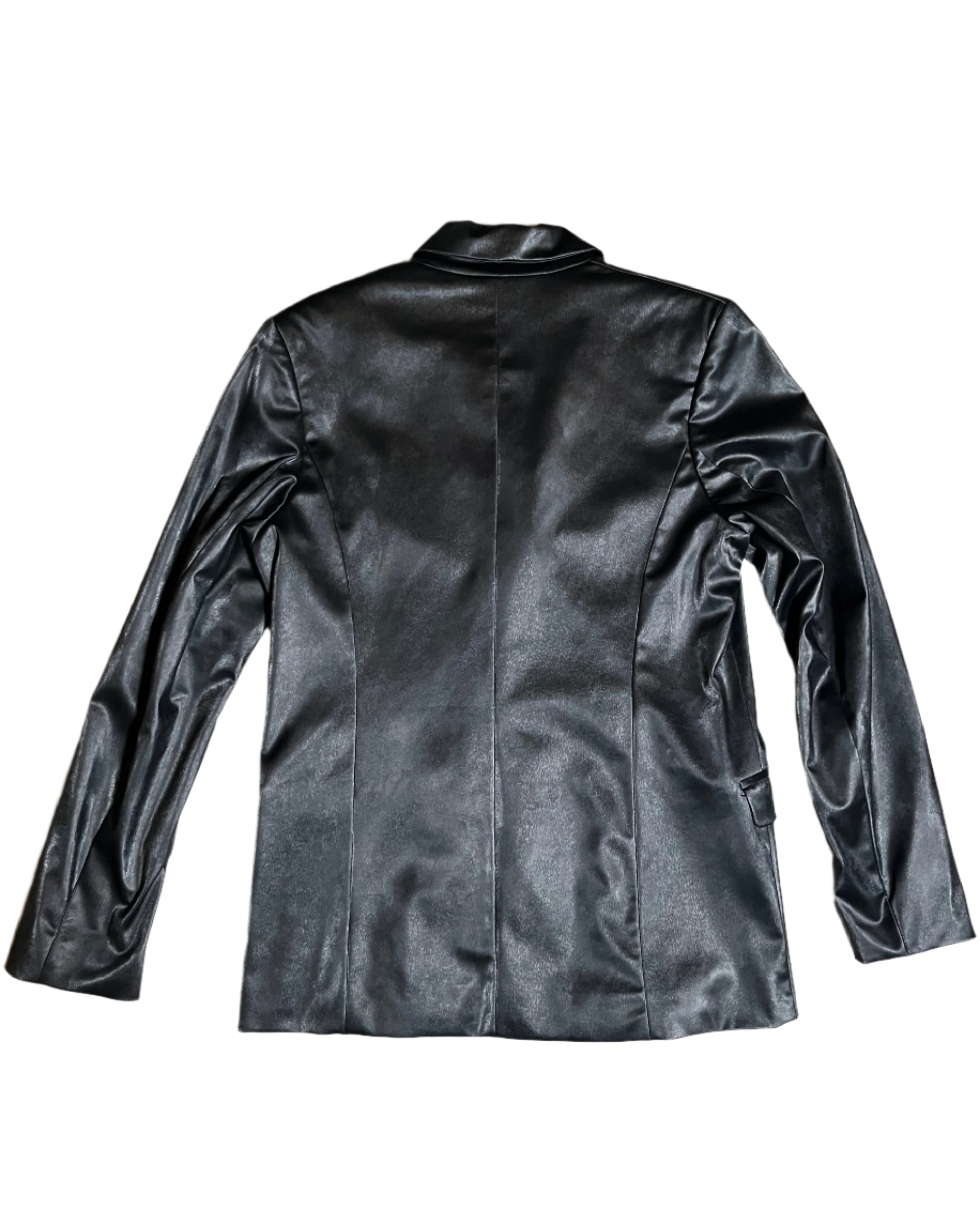 shiny pu blazer