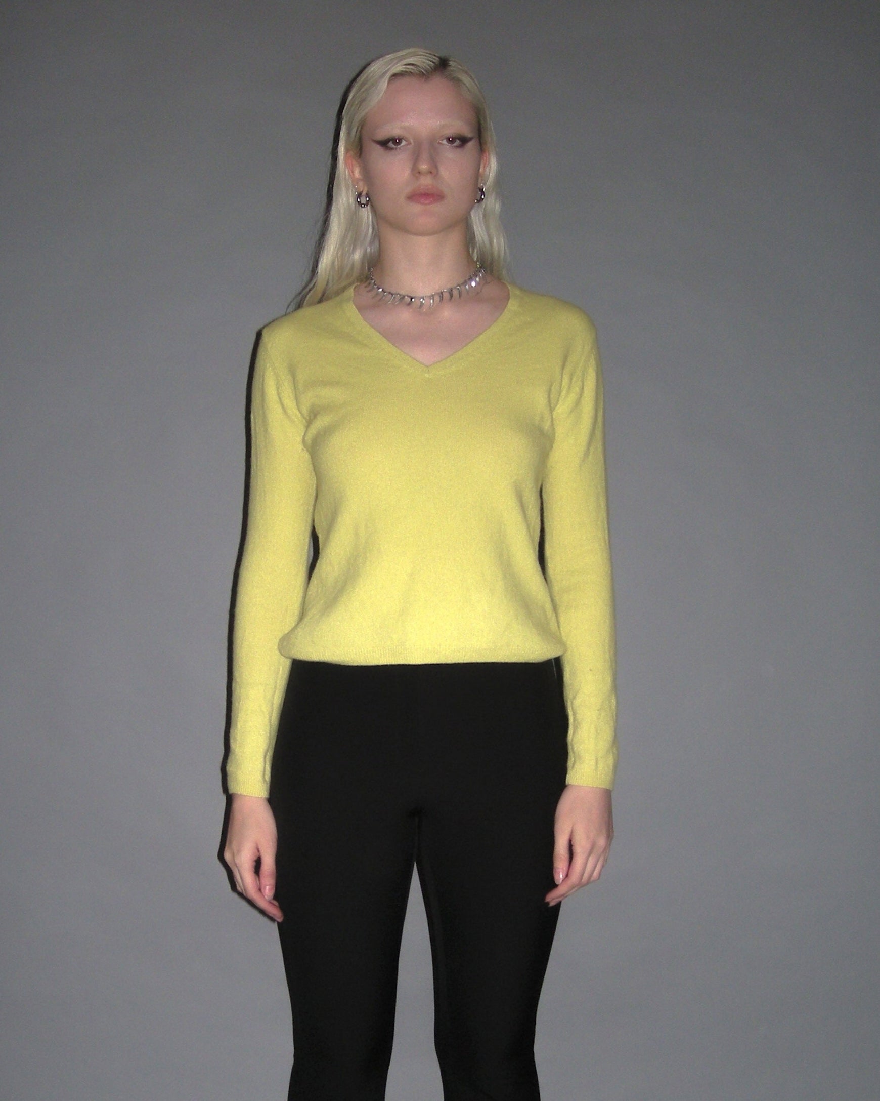 S.Oliver angora wool blend tight v neck ls top