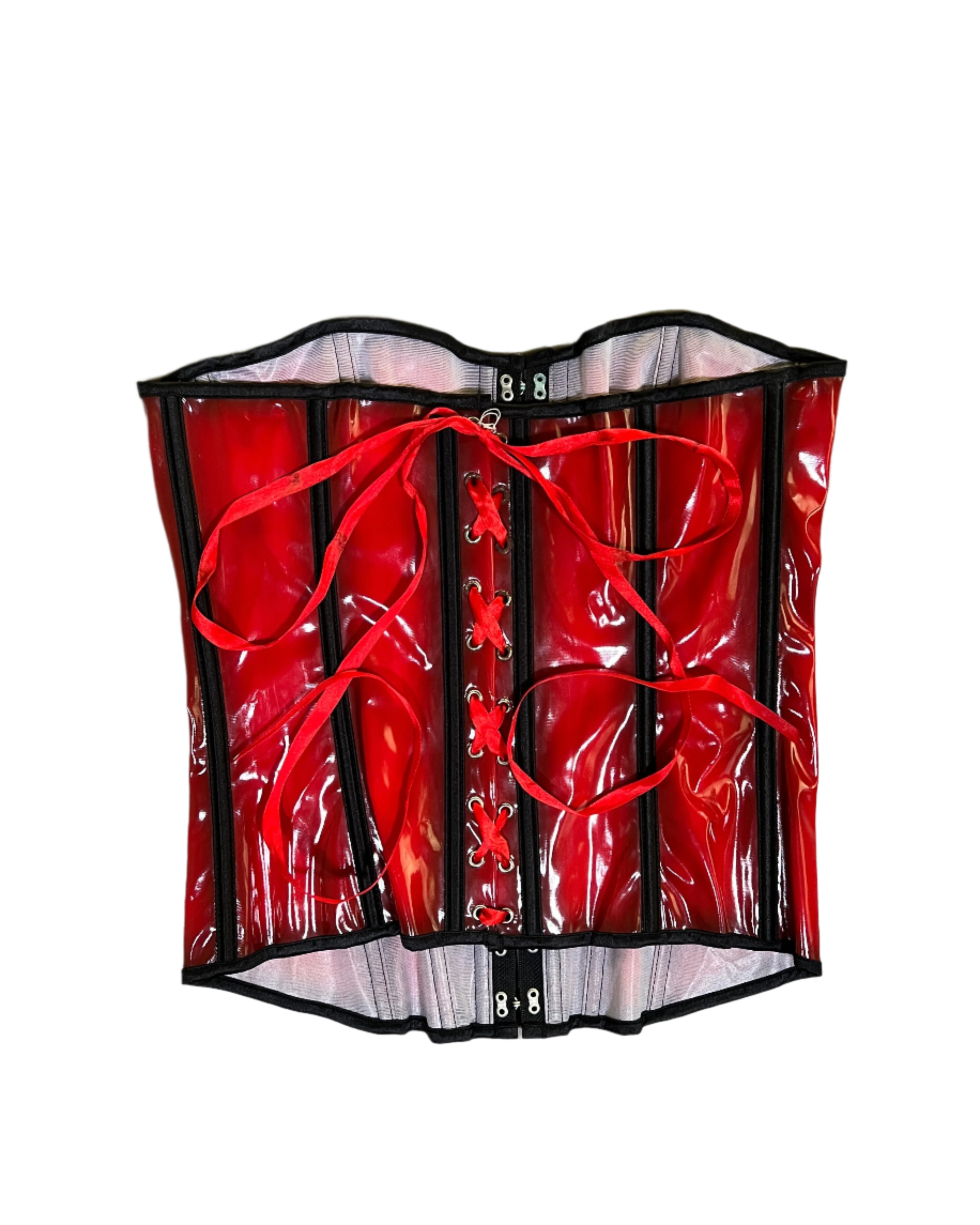 patent glossy structured corset