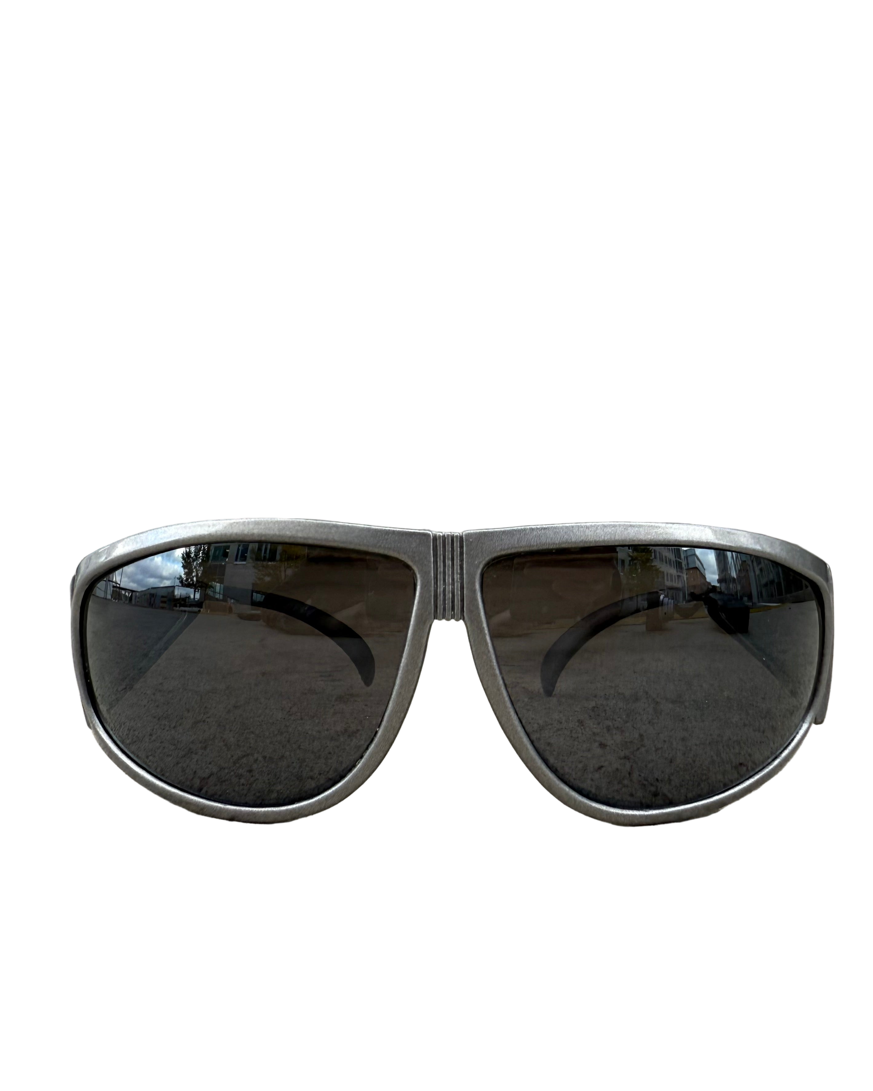sporty grey frame sunglasses