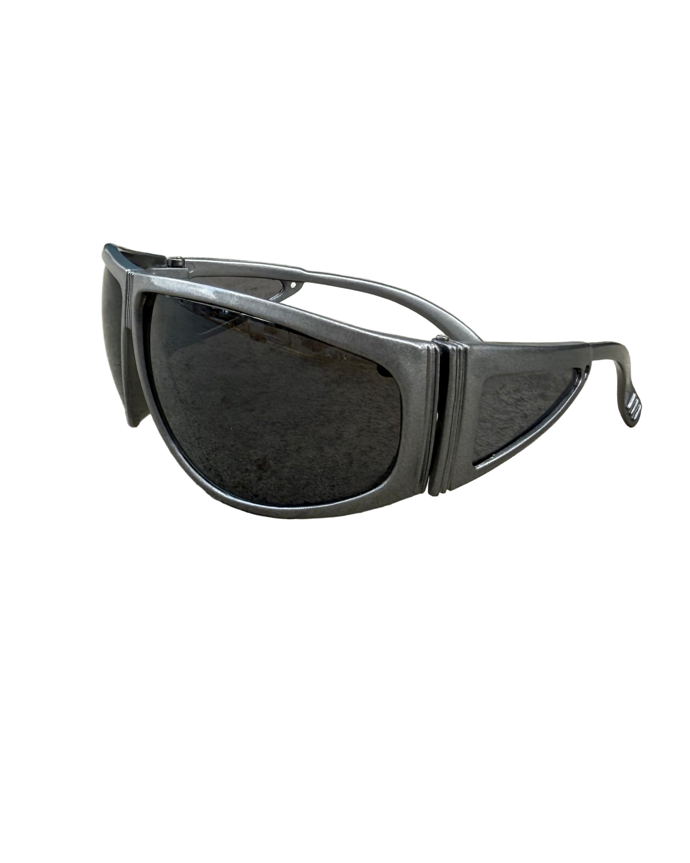 sporty grey frame sunglasses
