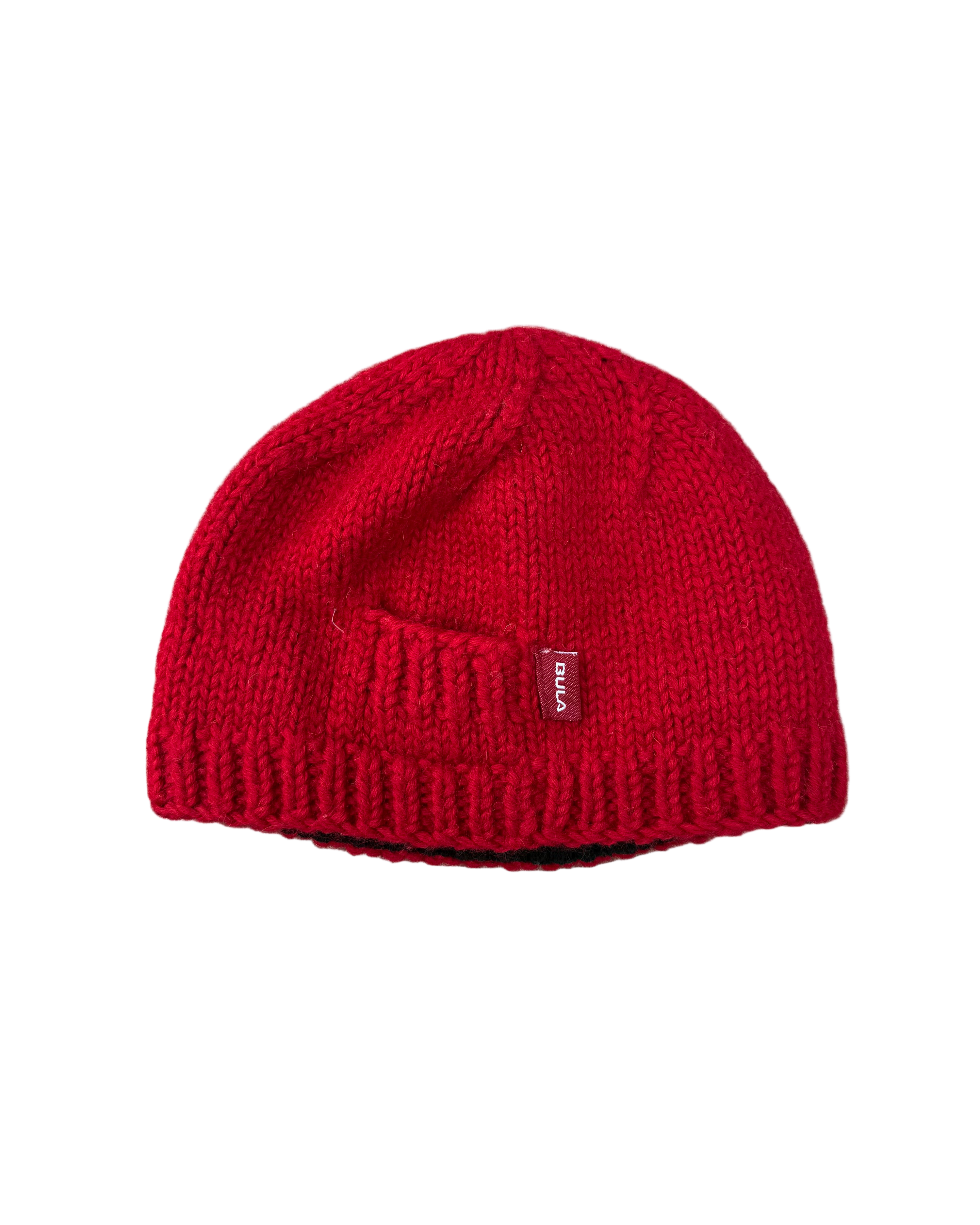 BULA red knitted beanie