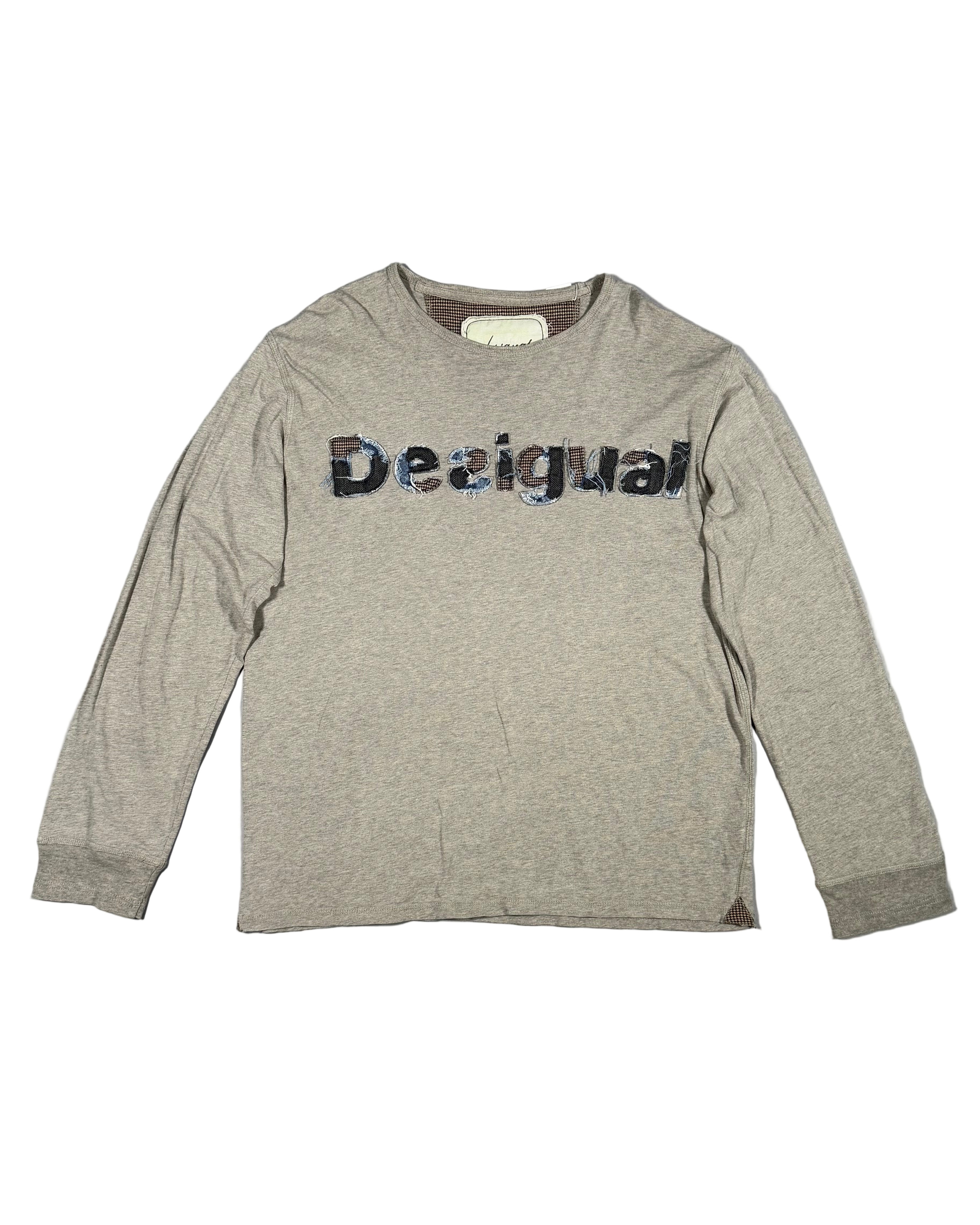 desigual logo cotton long sleeve top