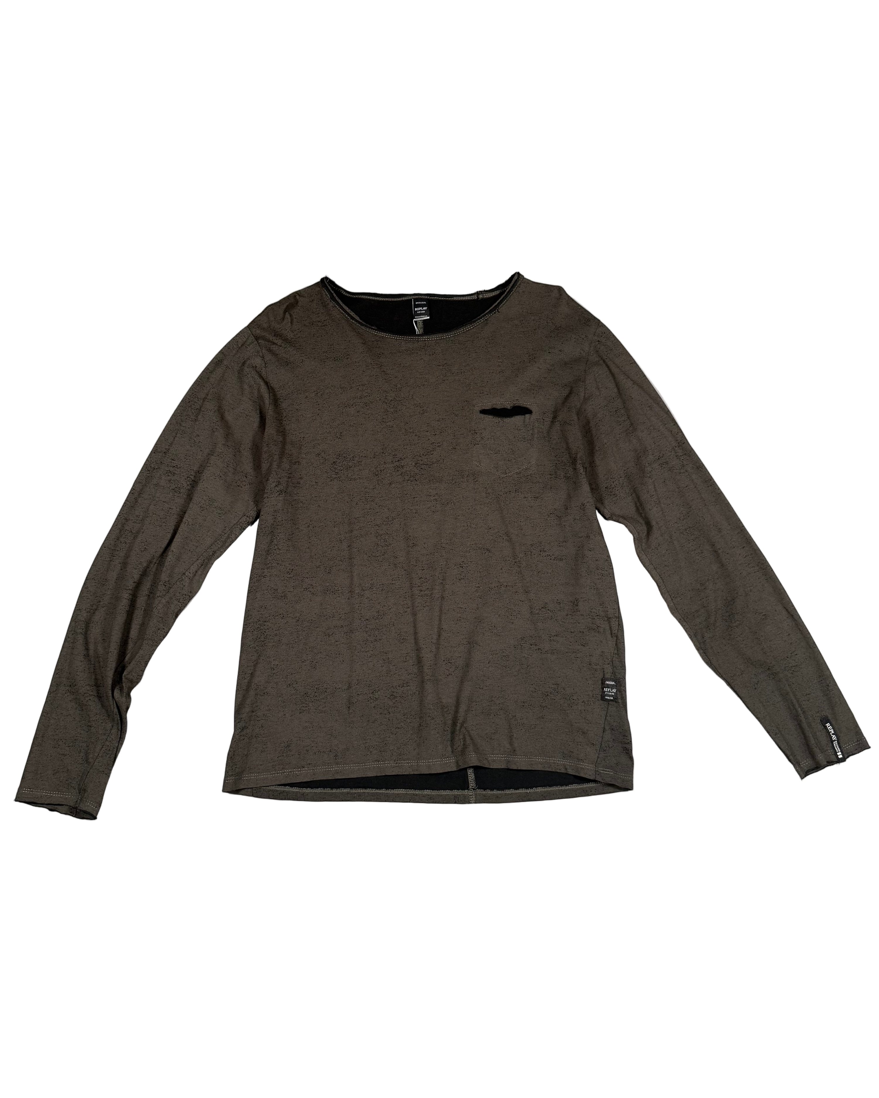 Replay distressed long sleeve top