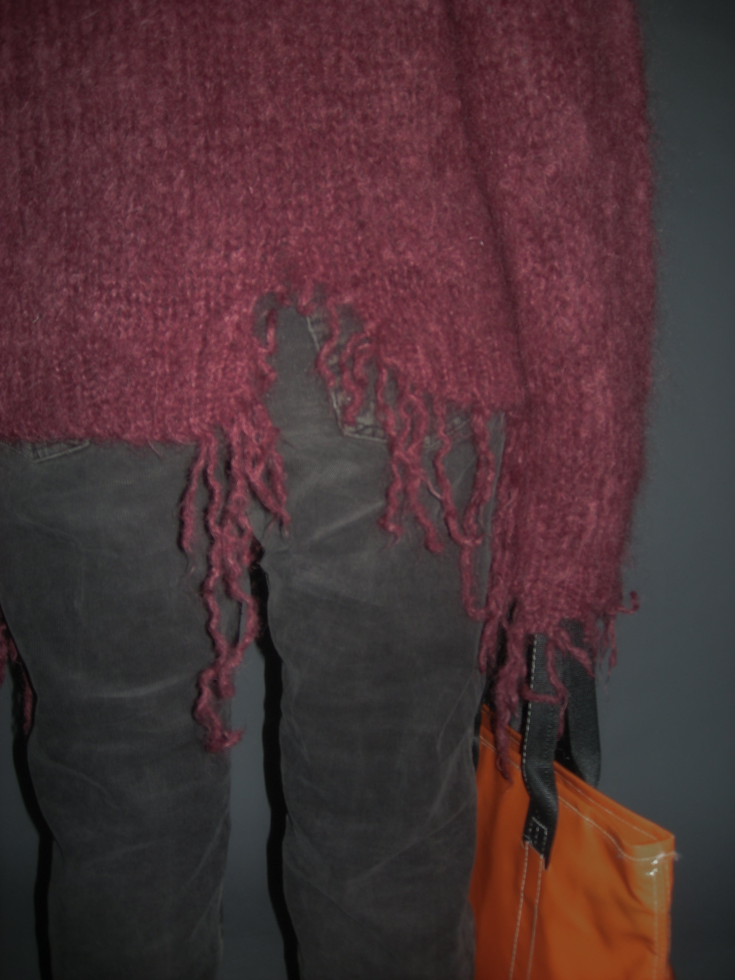 shapeshifter re-made mohair fringed sweater