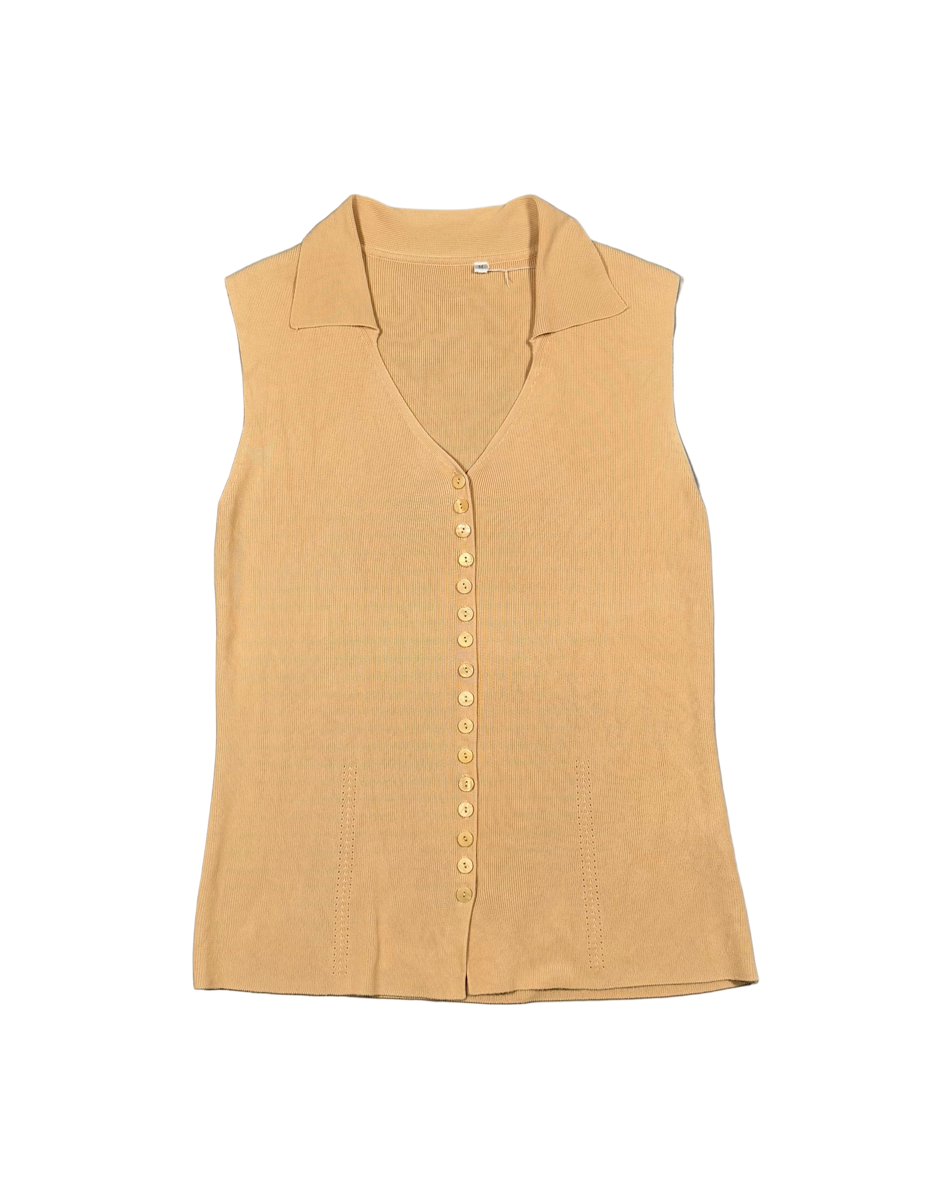 knitted polo tank top