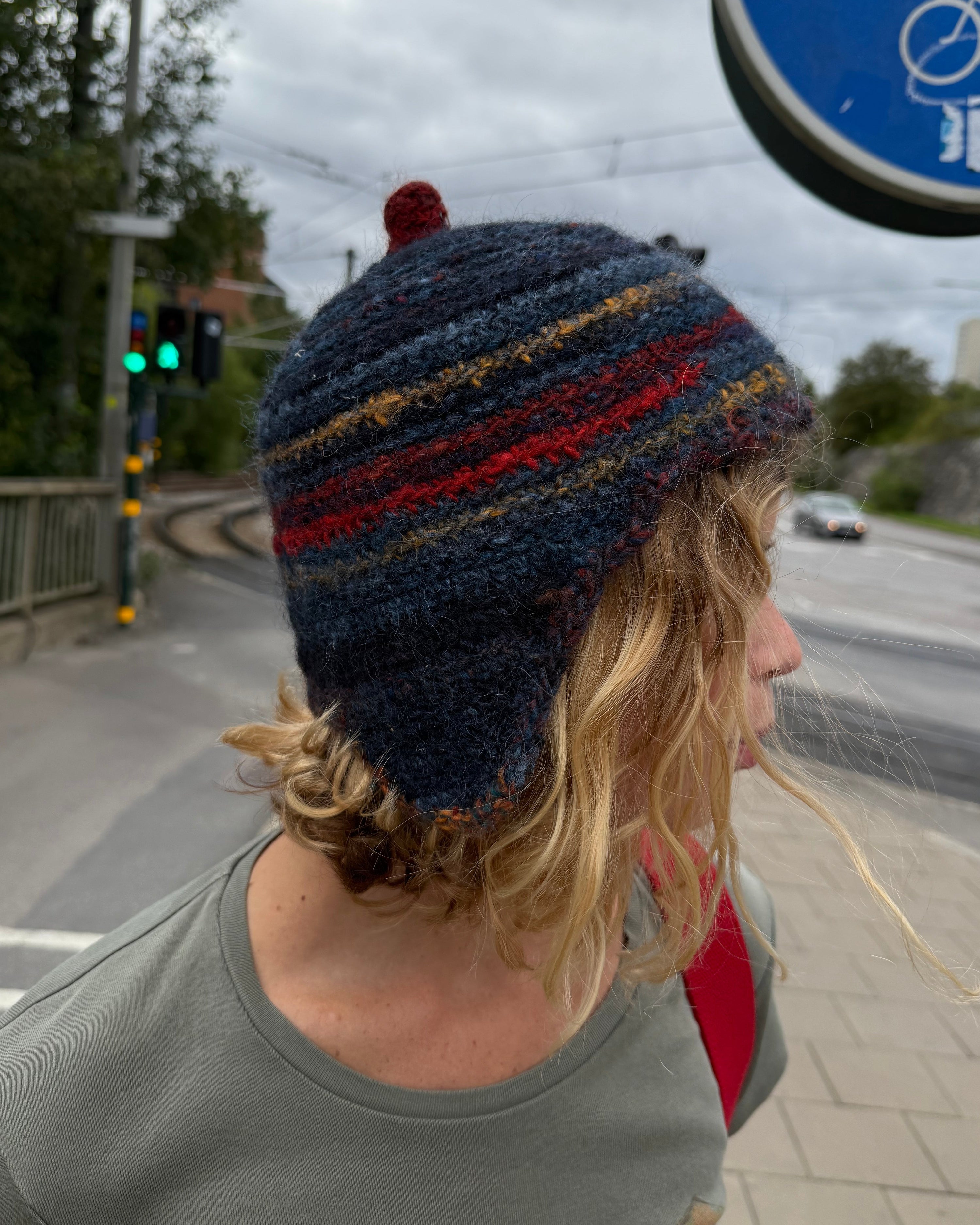wool crochet trapper hat