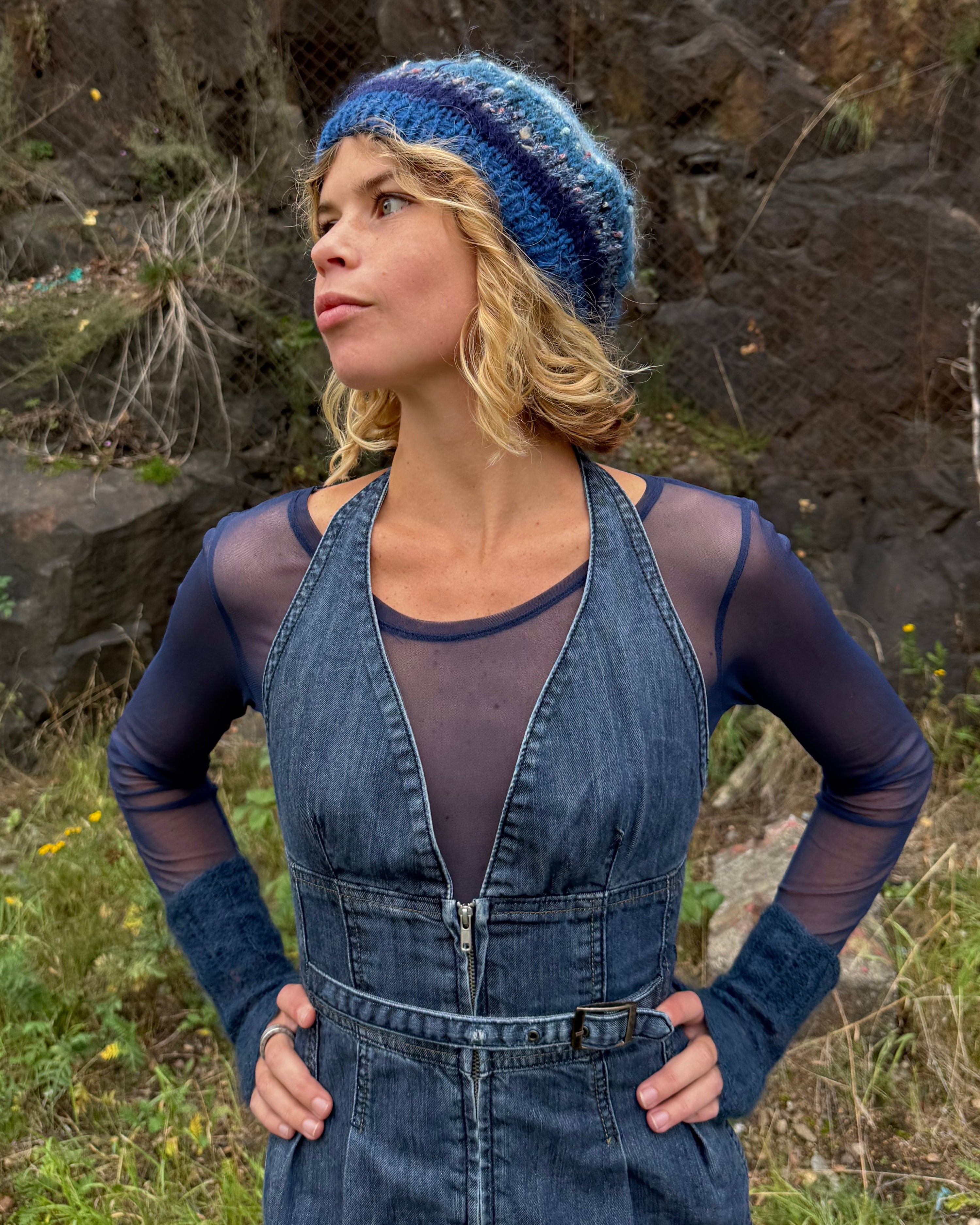 transparent mesh long sleeve top