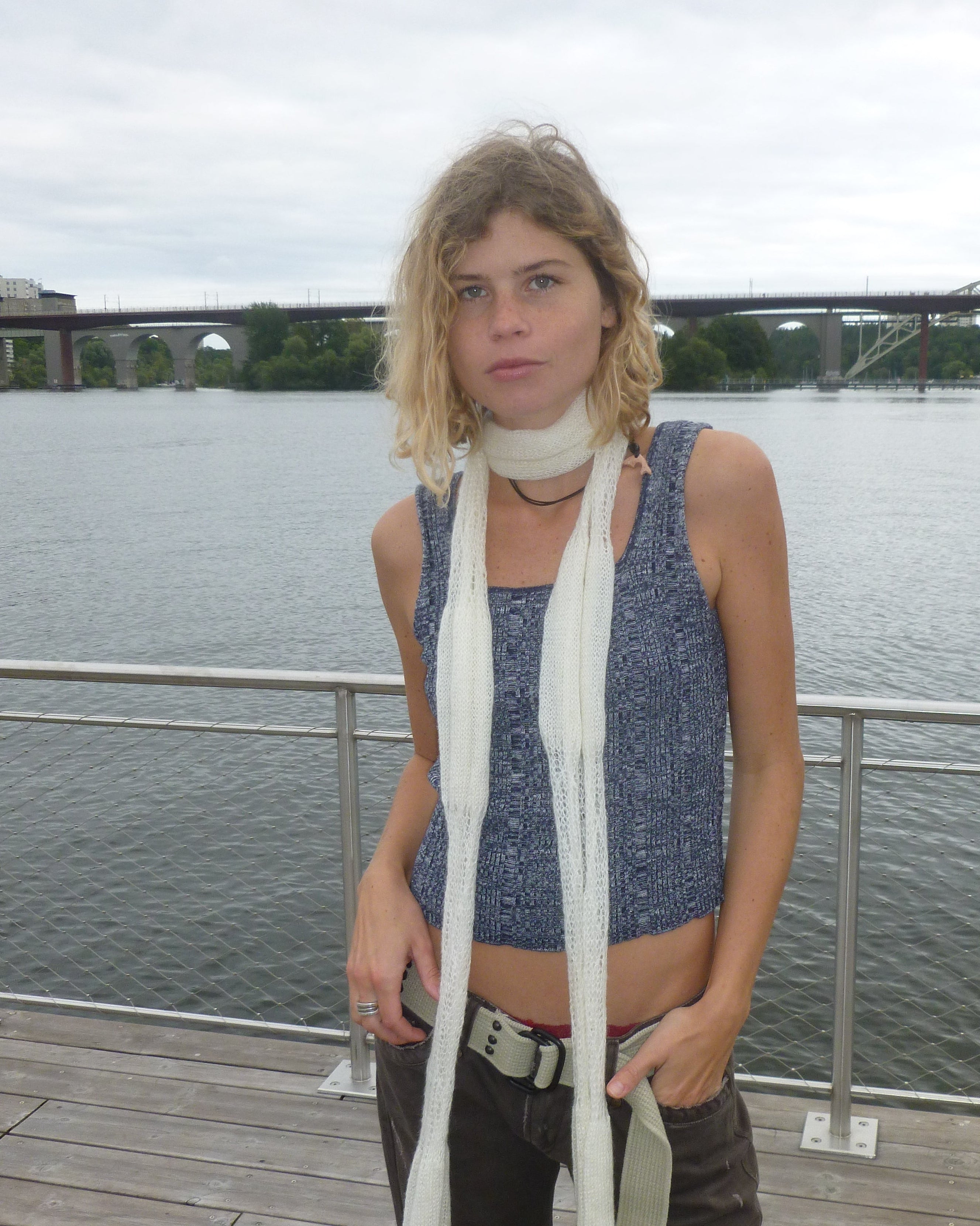 esprit spaceyarn knitted crop tank top