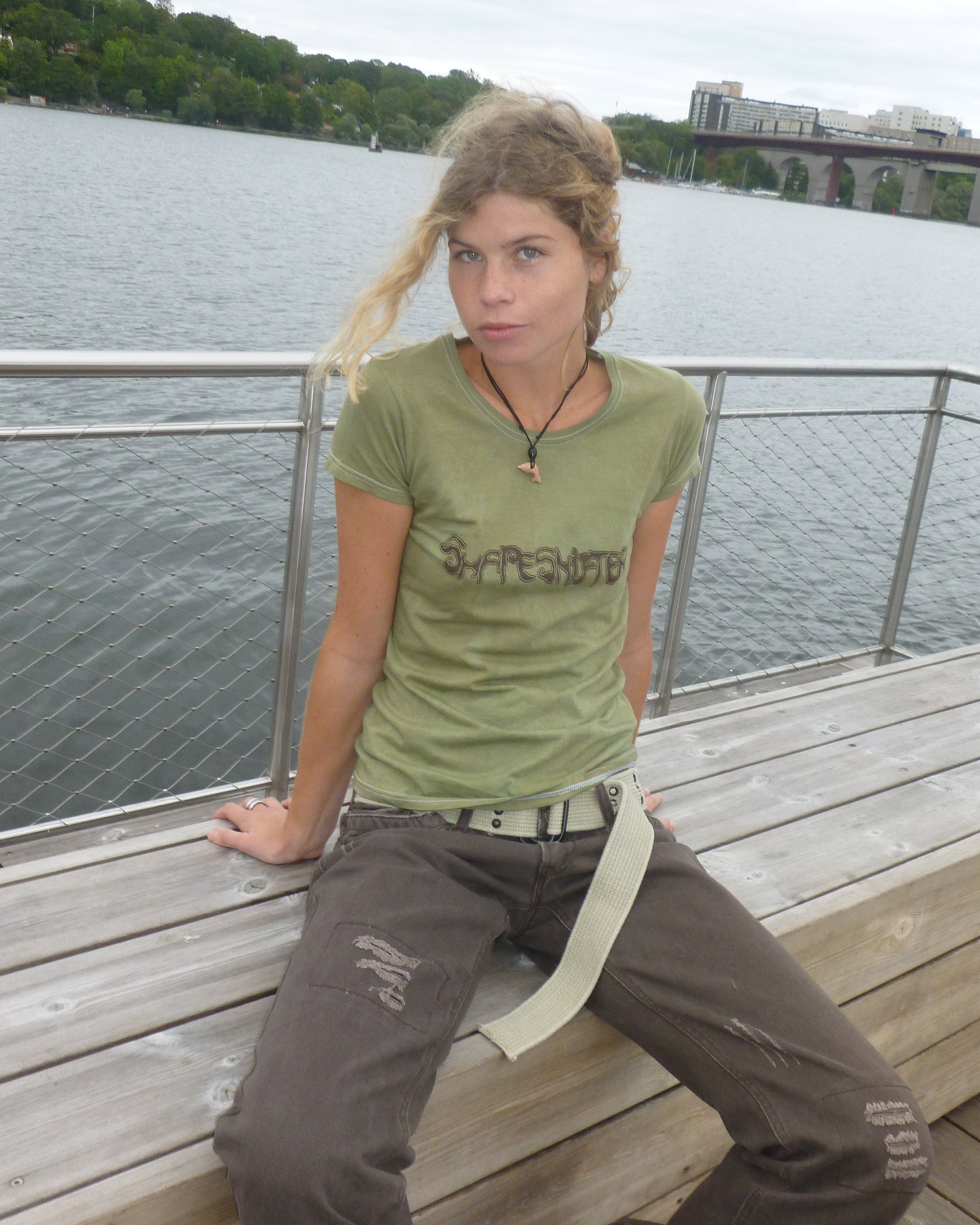 RE-MADE shapeshifter text logo fitted t-shirt