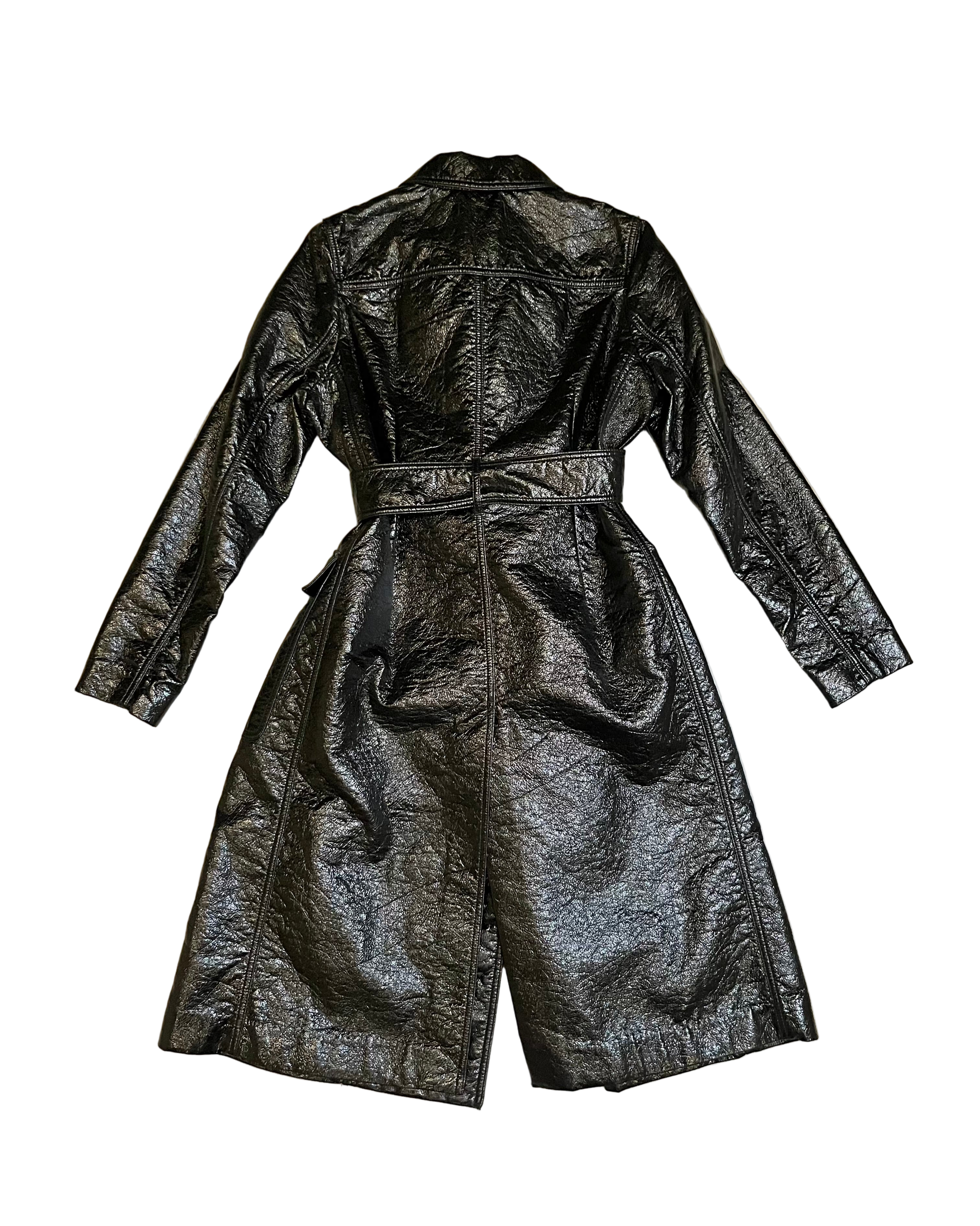 shiny trench coat