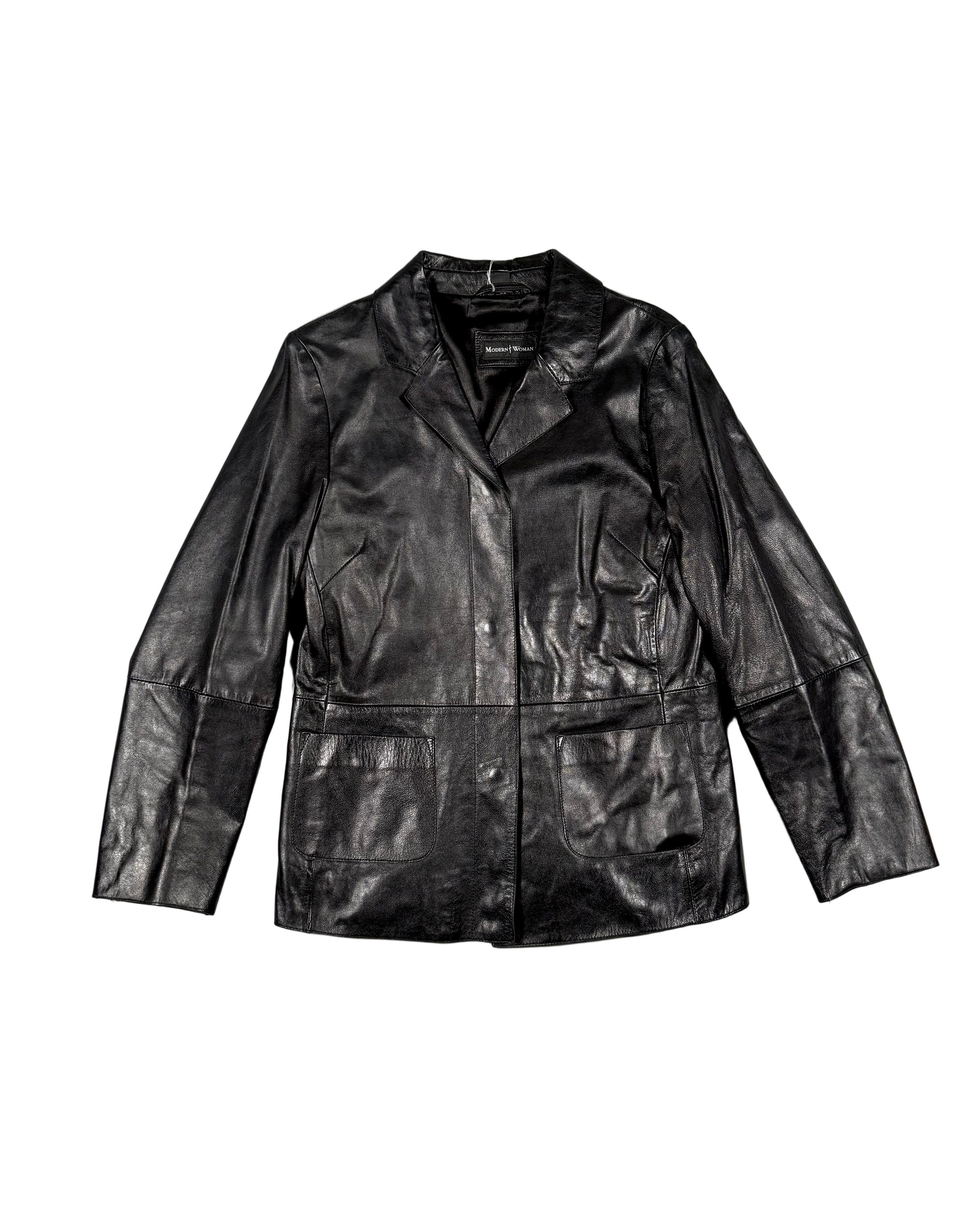 clean leather blazer