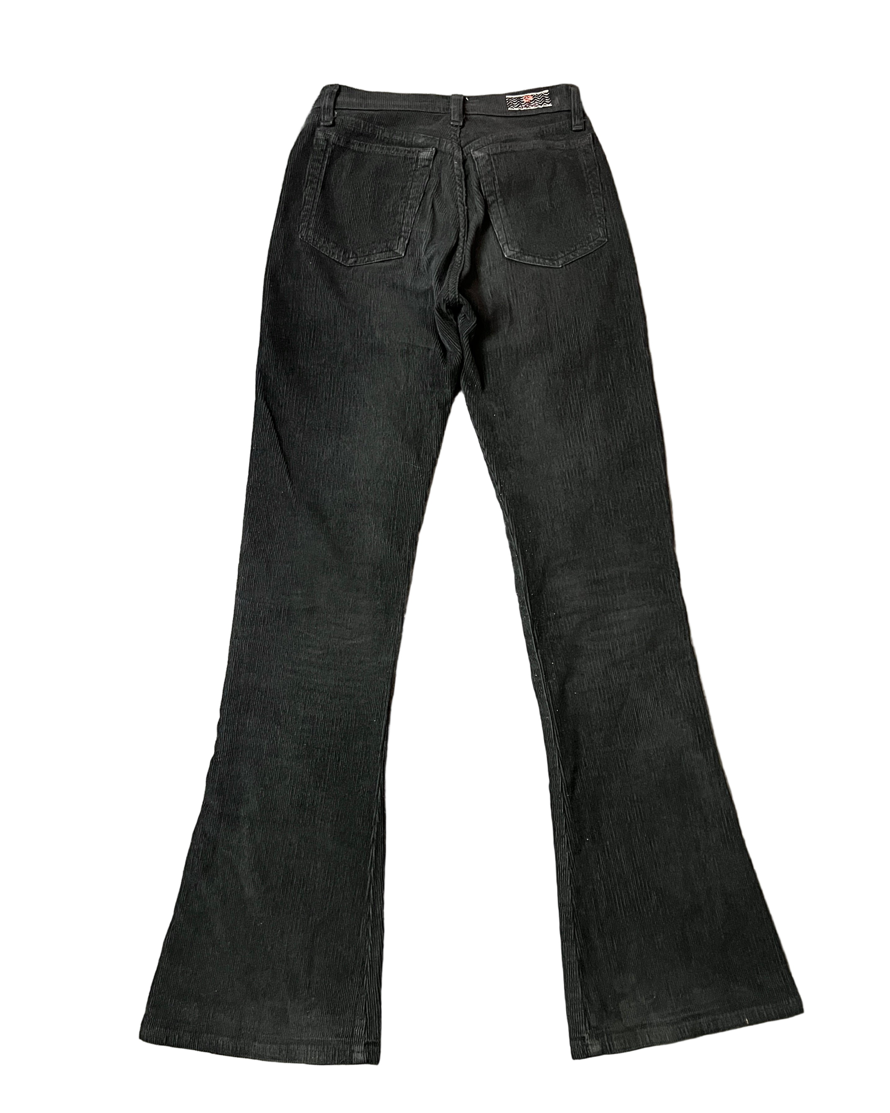 glitter flared corduroy trousers